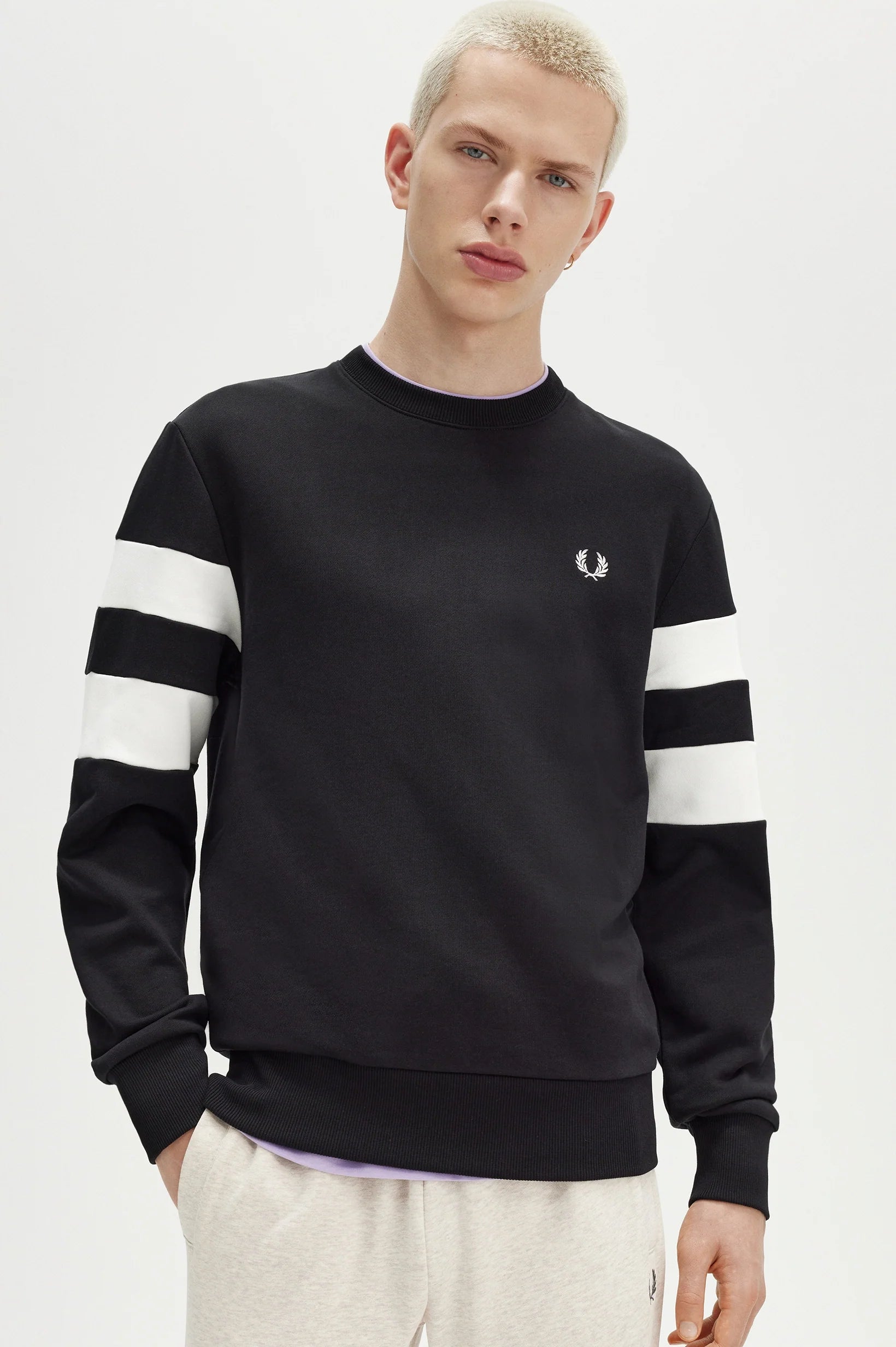 FP Tipped Sleeve Sweatshirt Fred Perry - Black