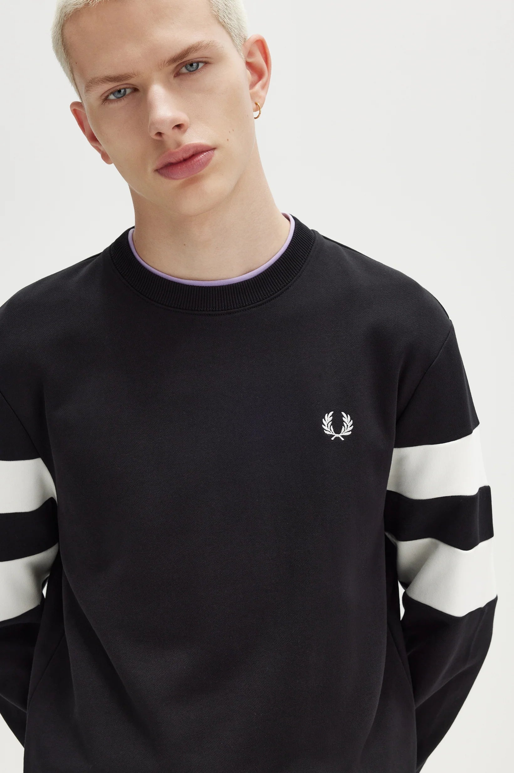 FP Tipped Sleeve Sweatshirt Fred Perry - Black