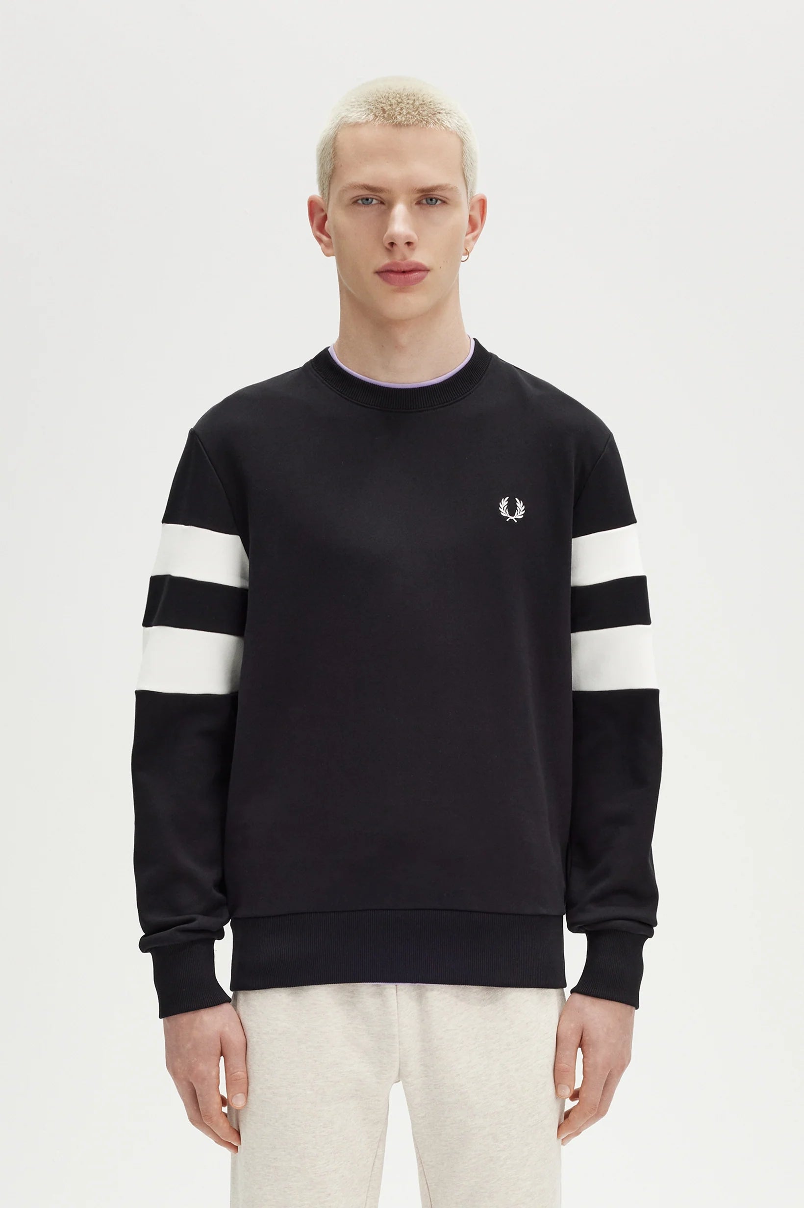 FP Tipped Sleeve Sweatshirt Fred Perry - Black