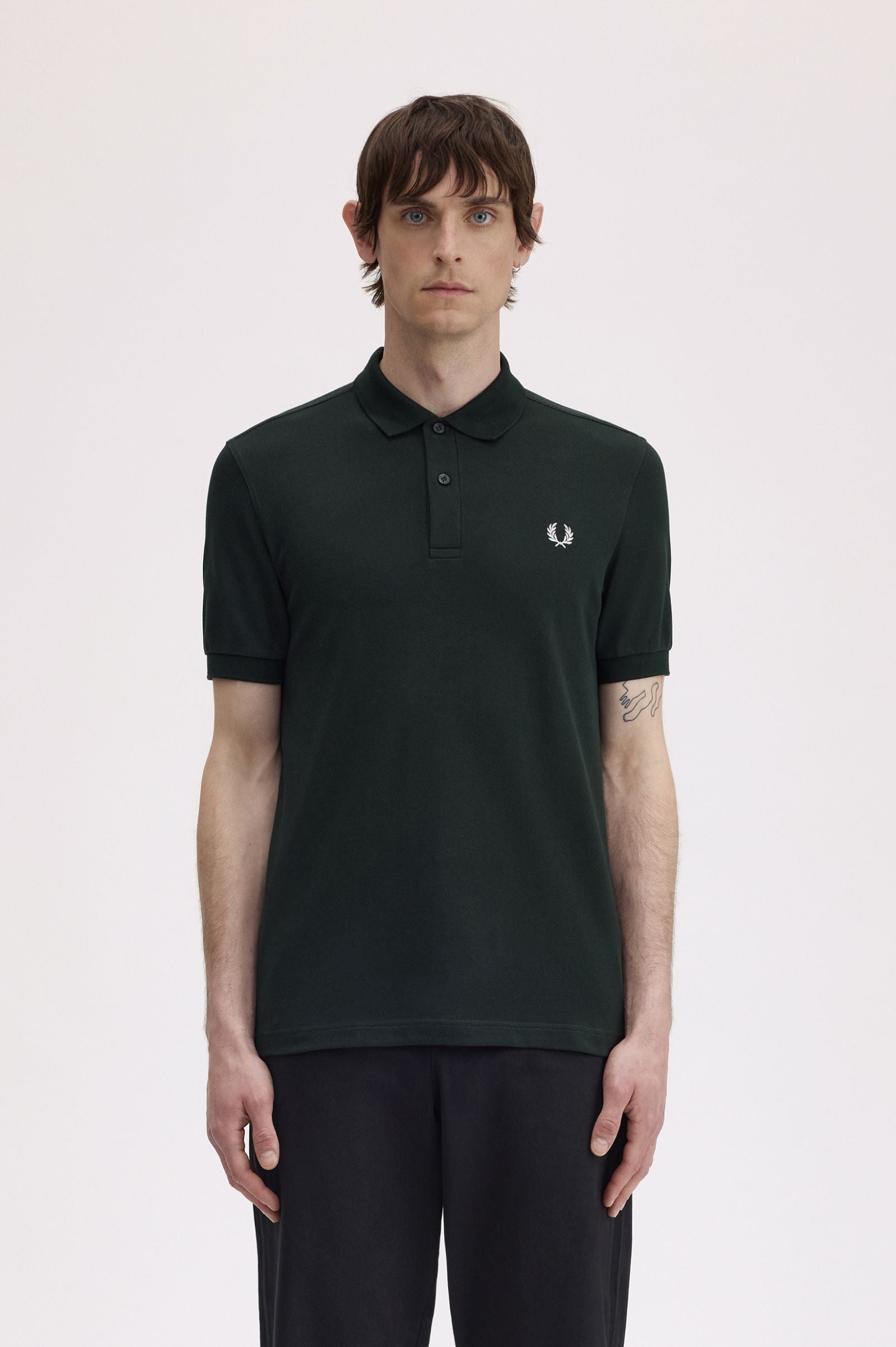 Fred Perry The Fred Perry Shirt - Night Green / Snow White