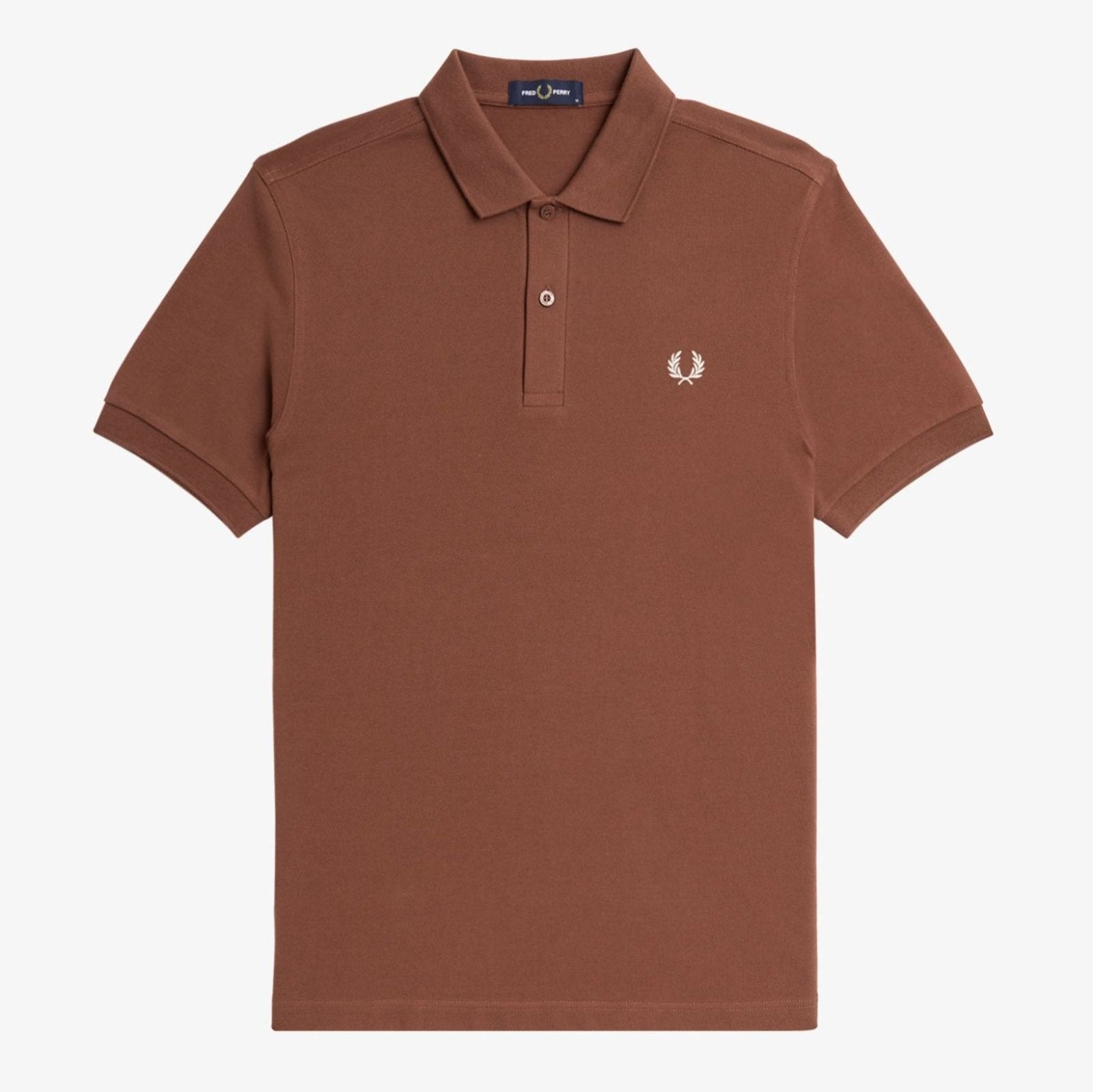 FP Plain Fred Perry Polo Shirt - Brown / Porridge Marl W52