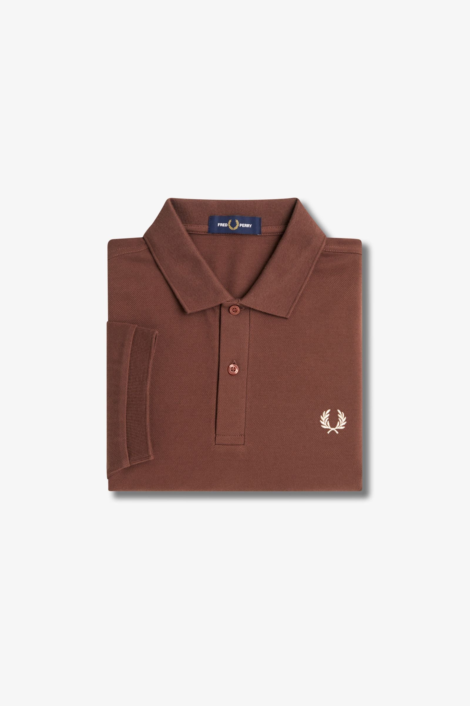 FP Plain Fred Perry Polo Shirt - Brown / Porridge Marl W52