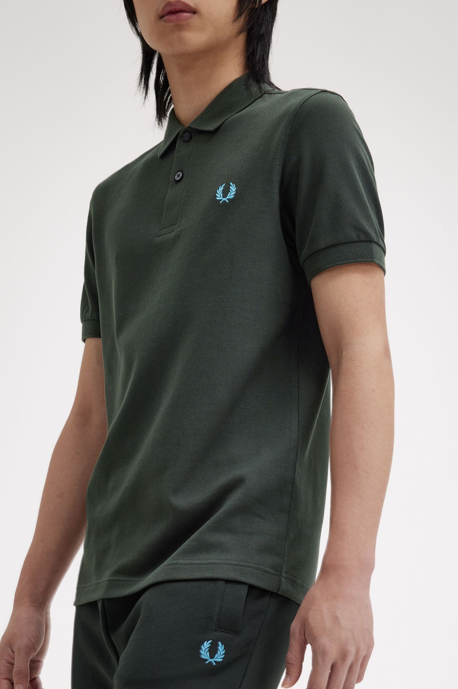 FP Plain Fred Perry Polo Shirt - Night Green / Ocean