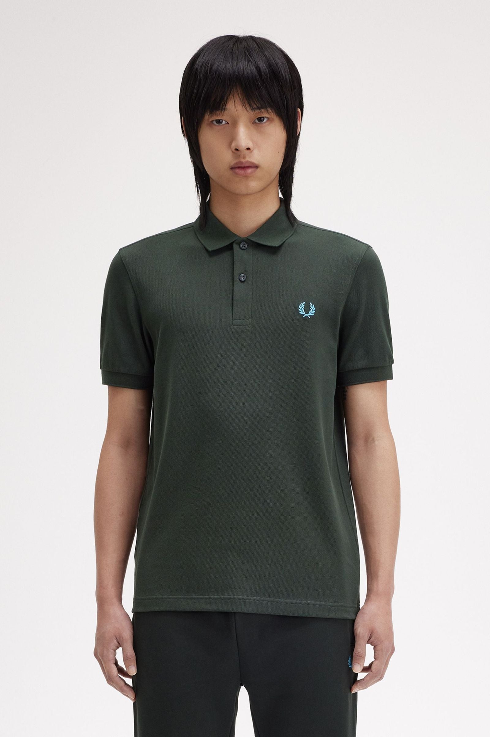 FP Plain Fred Perry Polo Shirt - Night Green / Ocean