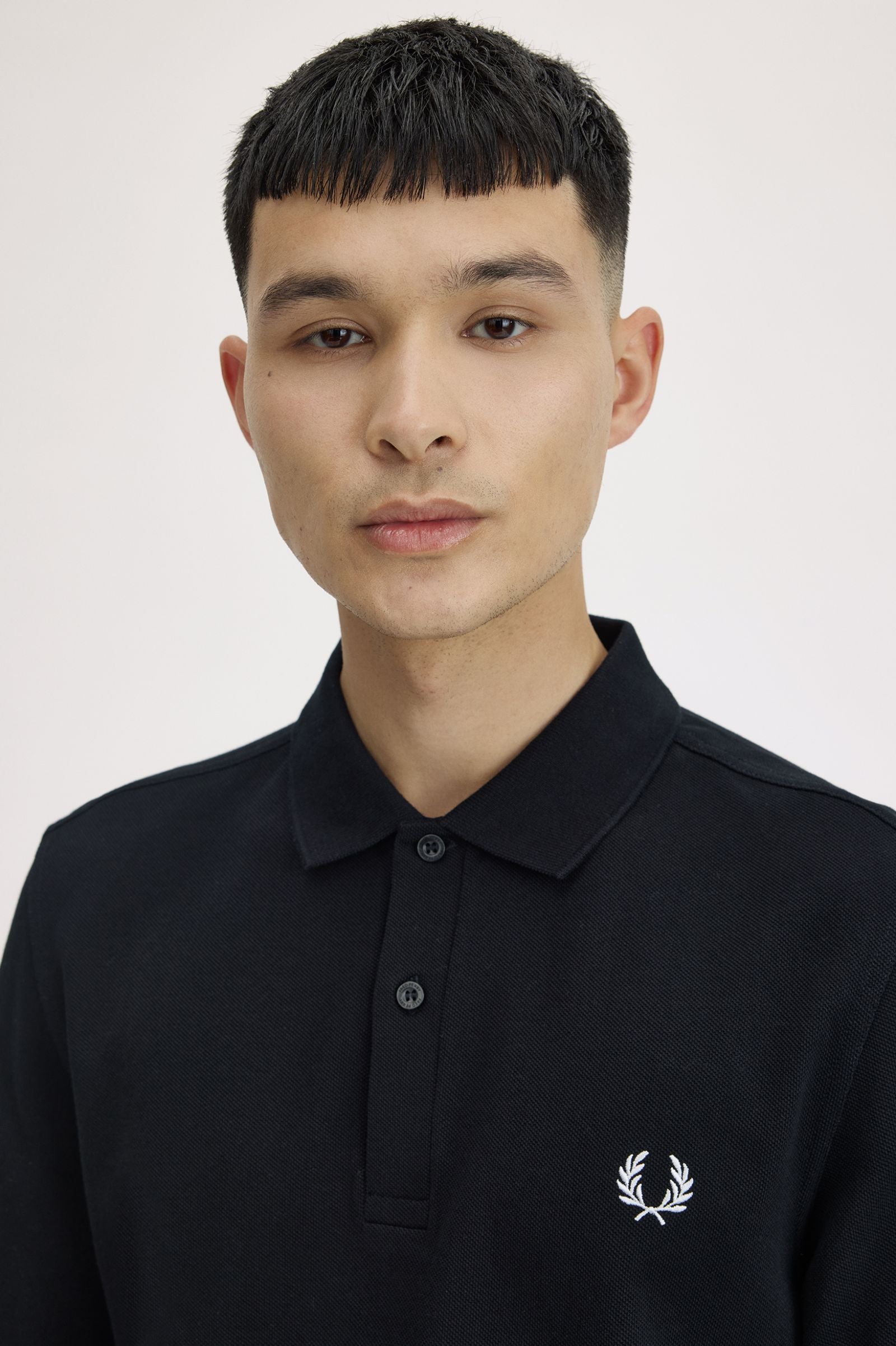 Long Sleeve Fred Perry Shirt AW25 - Black