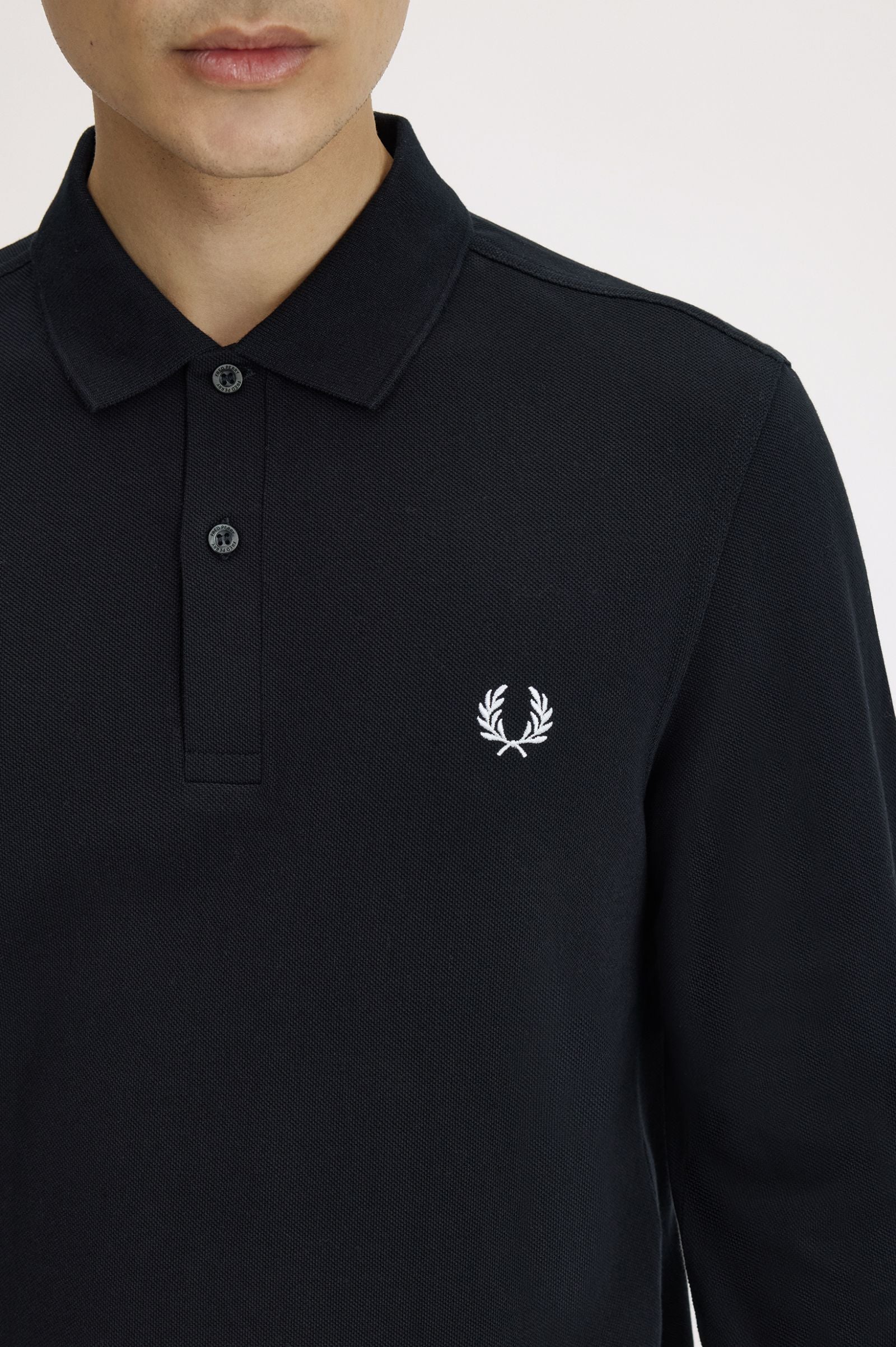 Long Sleeve Fred Perry Shirt AW25 - Black