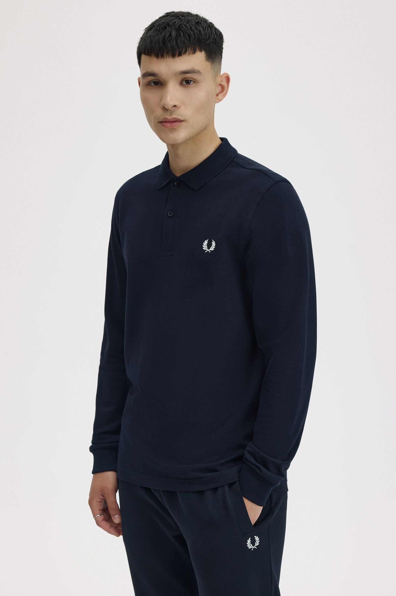 Long Sleeve Fred Perry Shirt AW25 - Navy