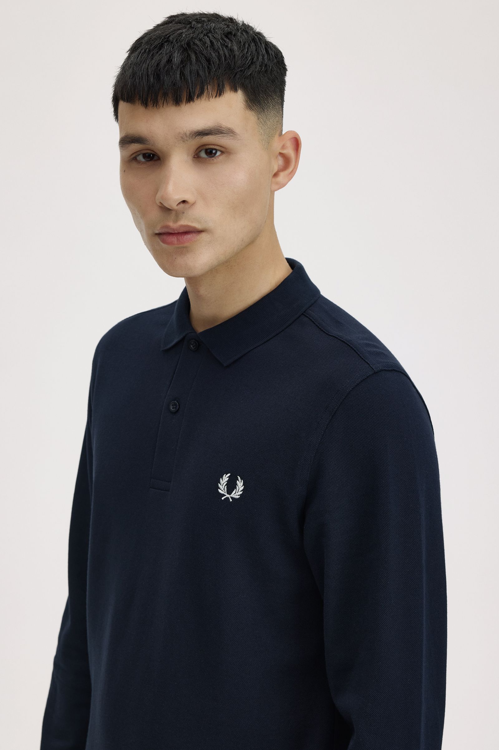 Long Sleeve Fred Perry Shirt AW25 - Navy