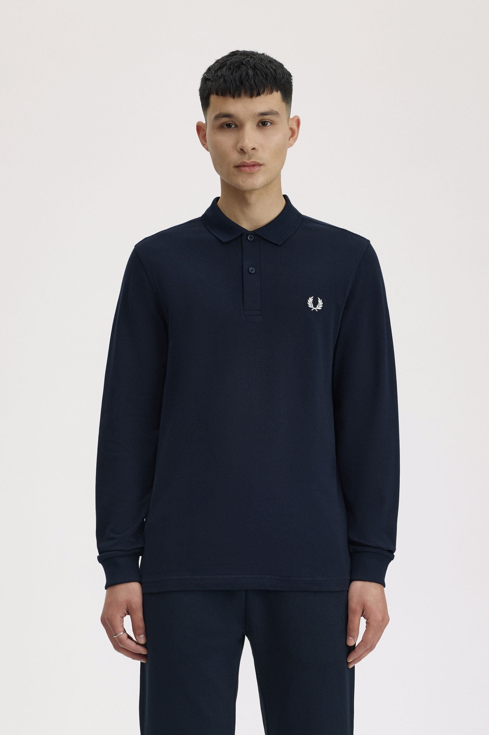 Long Sleeve Fred Perry Shirt AW25 - Navy