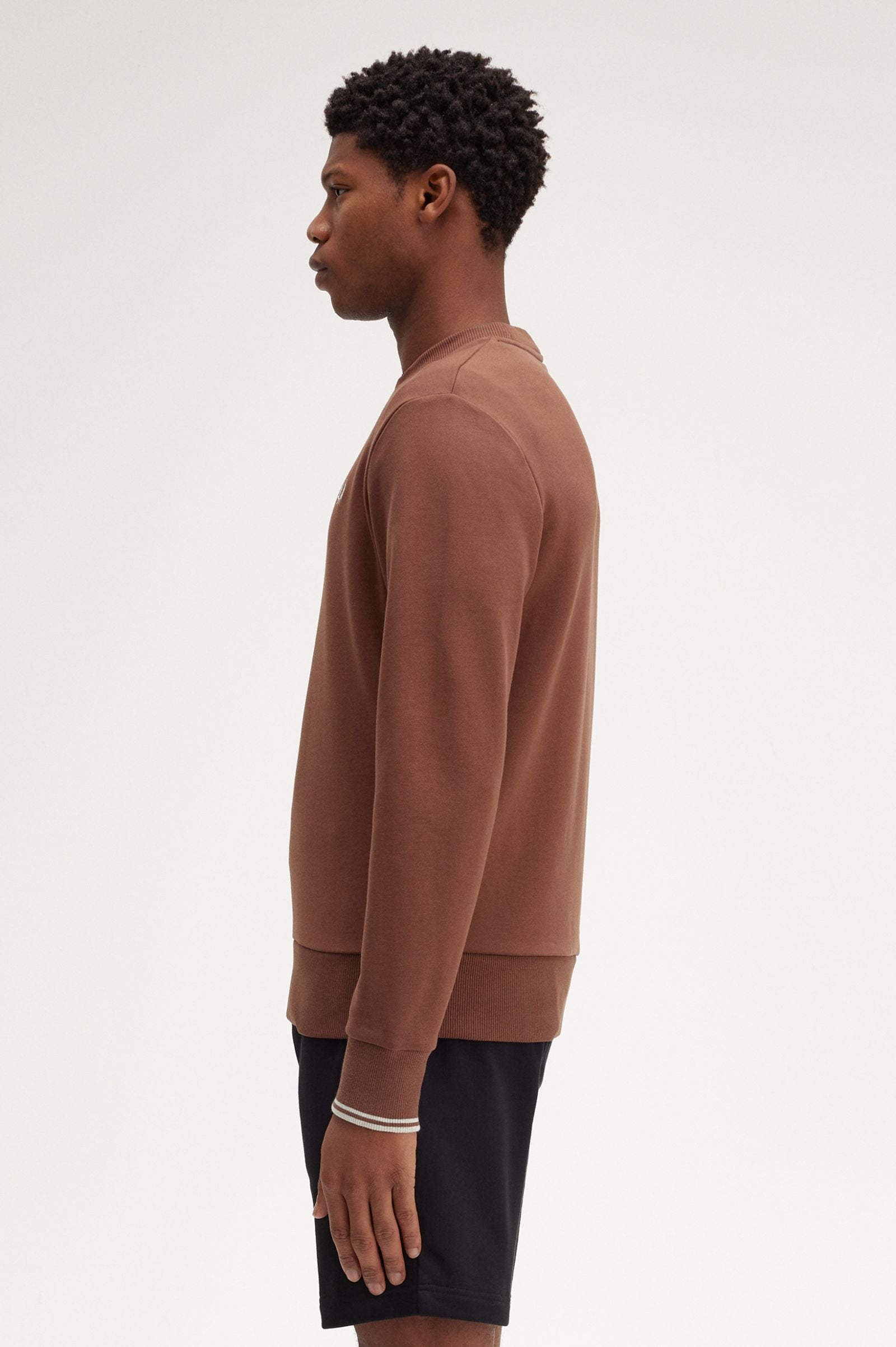 FP Crew Neck SweatShirt Fred Perry - Whisky Brown / Porridge Marl