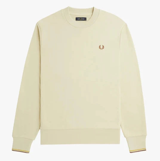 FP Crew Neck SweatShirt Fred Perry - Oatmeal / Whisky Brown