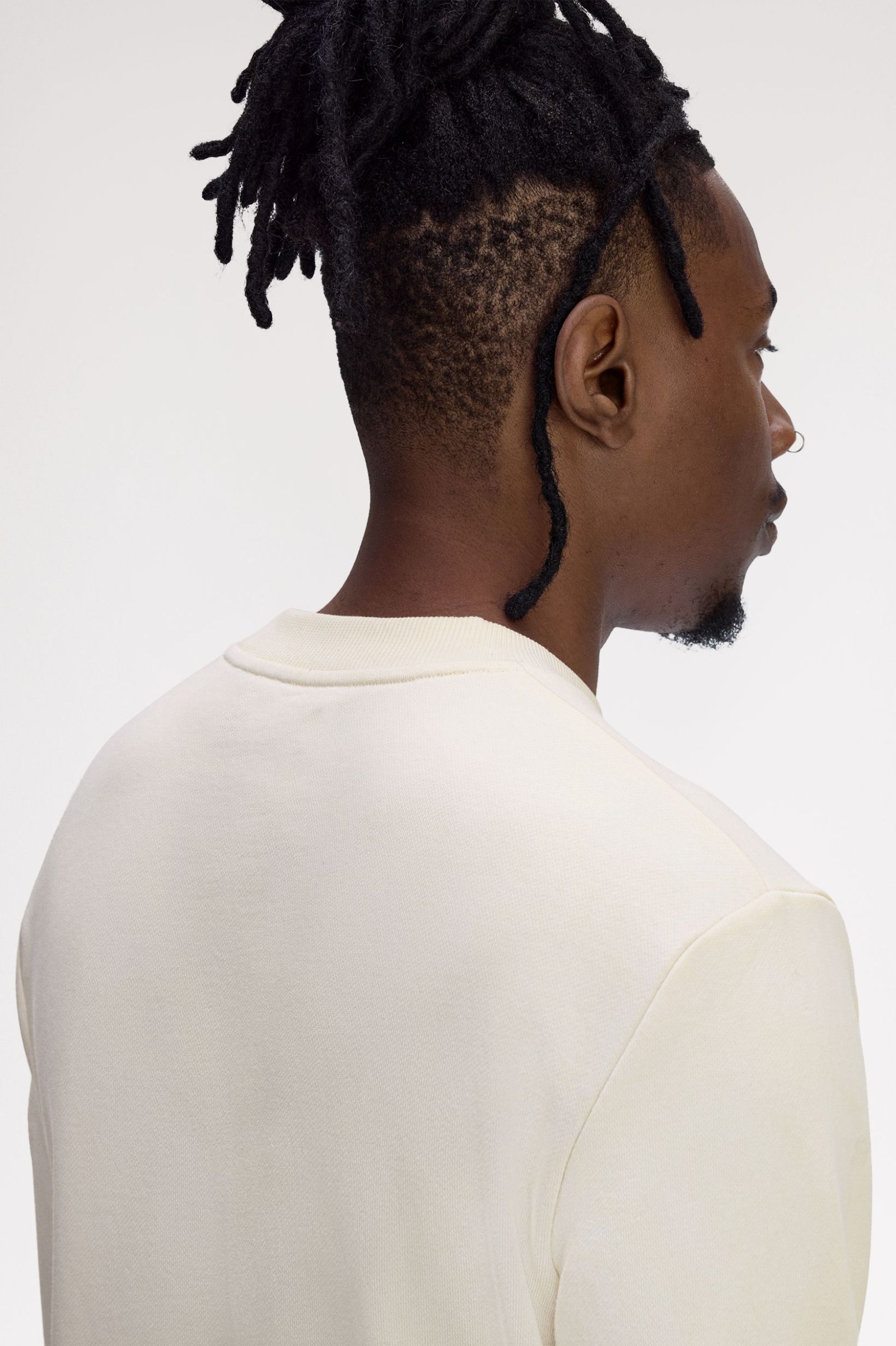 Crew Neck Sweatshirt Fred Perry AW25 - Ecru / Court Blue / Oxblood