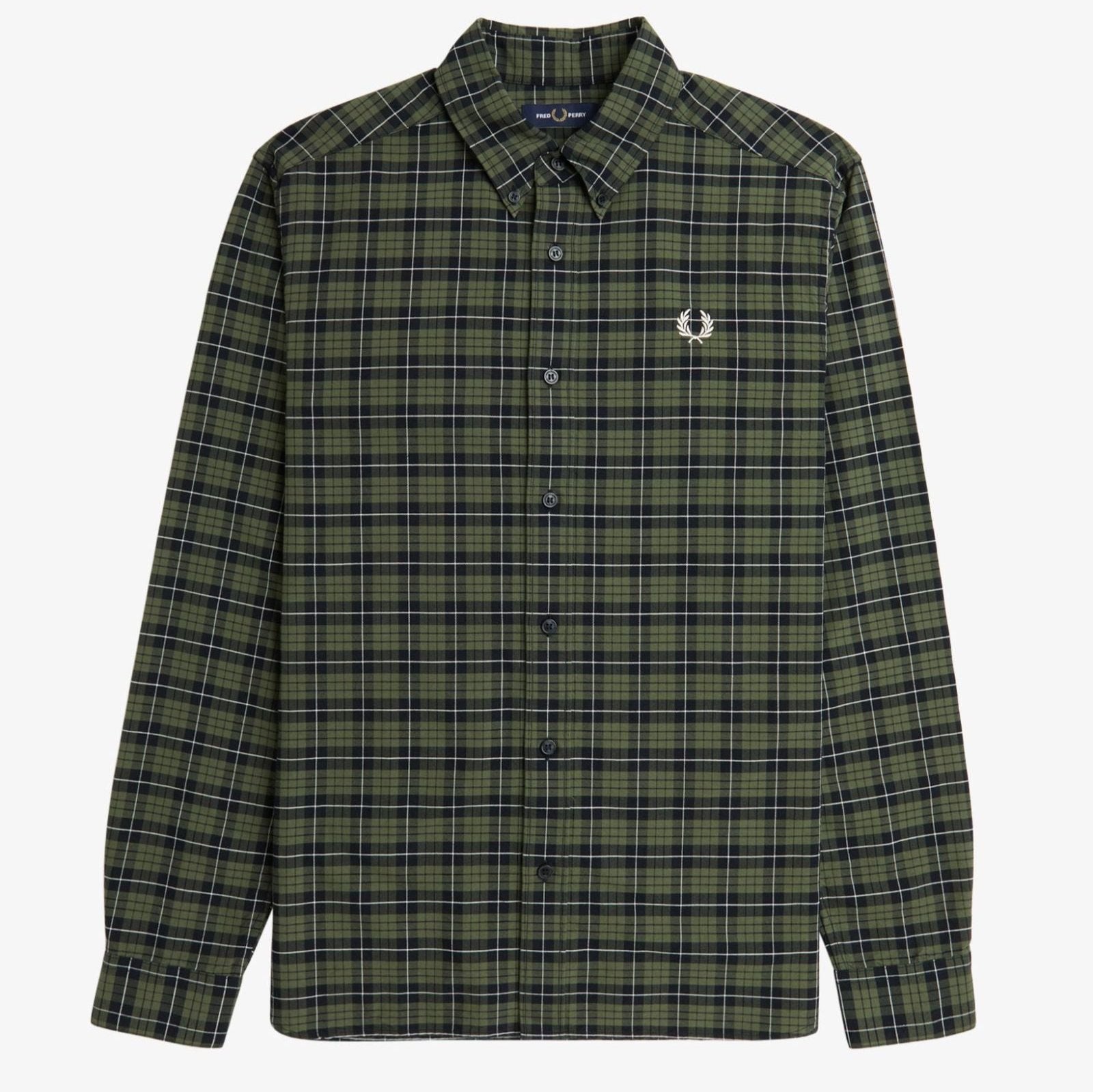 FP Tartan Oxford Shirt Fred Perry - Laurel Wreath Green