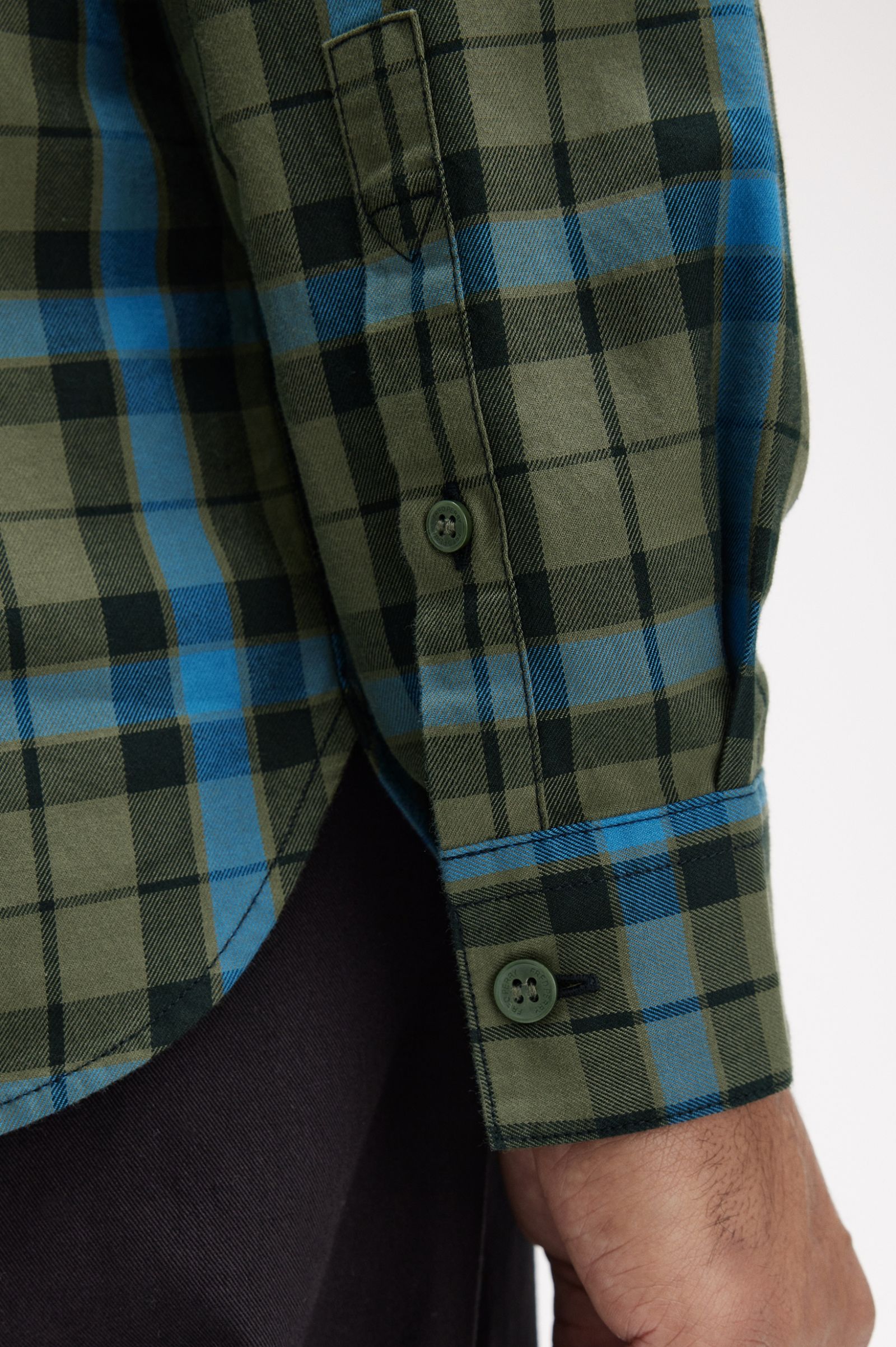 FP Tartan Twill Shirt Fred Perry - Laurel With Green