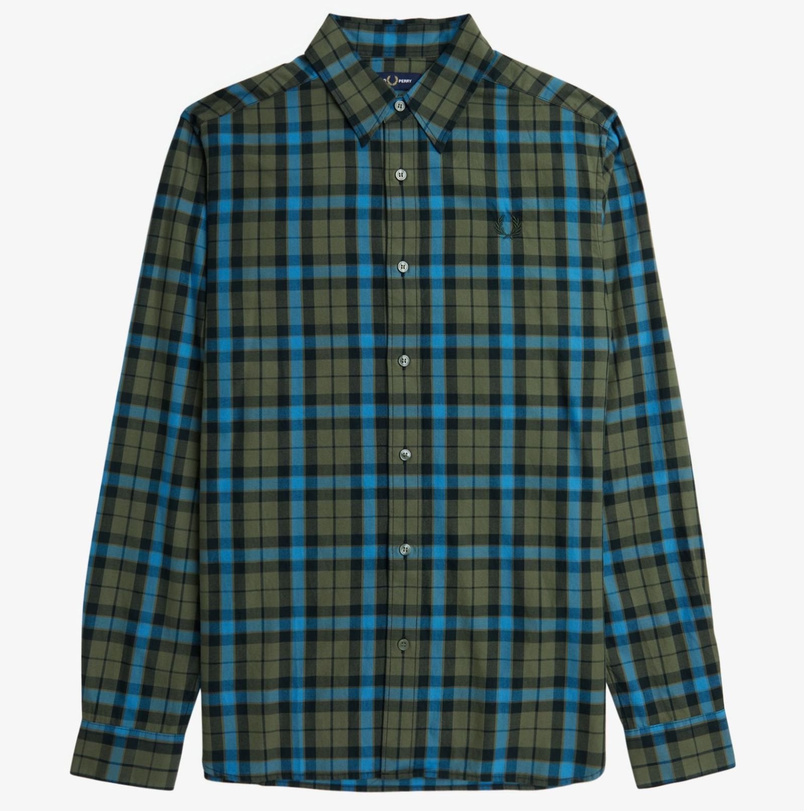 FP Tartan Twill Shirt Fred Perry - Laurel With Green