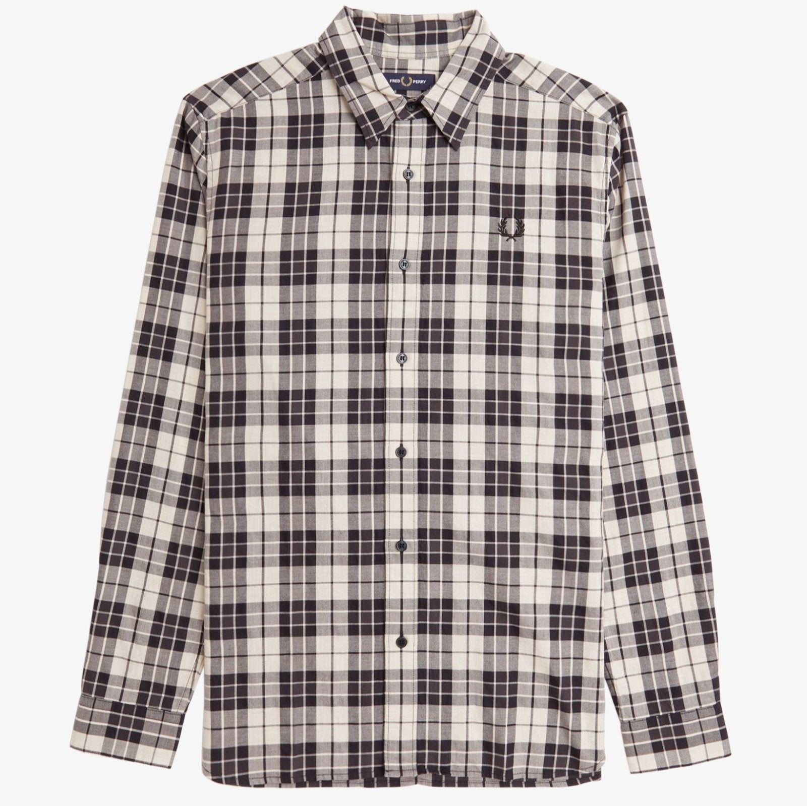 FP Tartan Twill Shirt Fred Perry - Porridge Marl