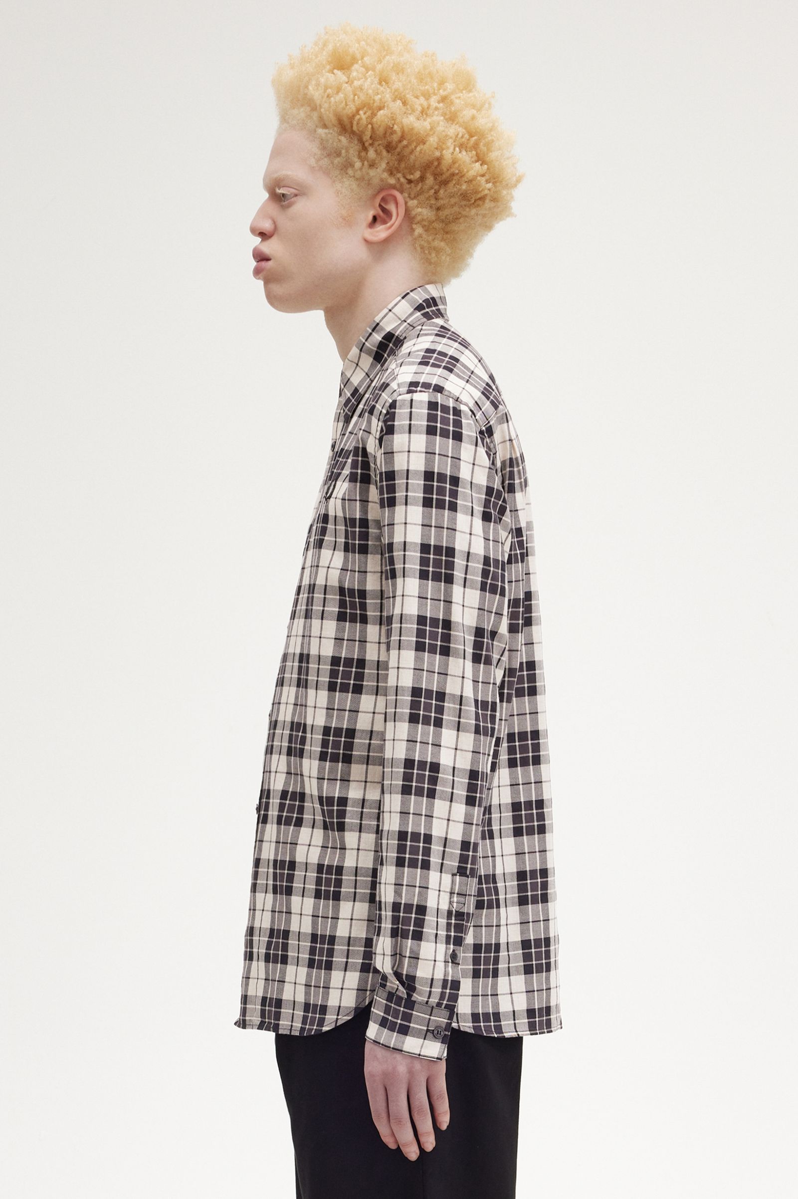 FP Tartan Twill Shirt Fred Perry - Porridge Marl