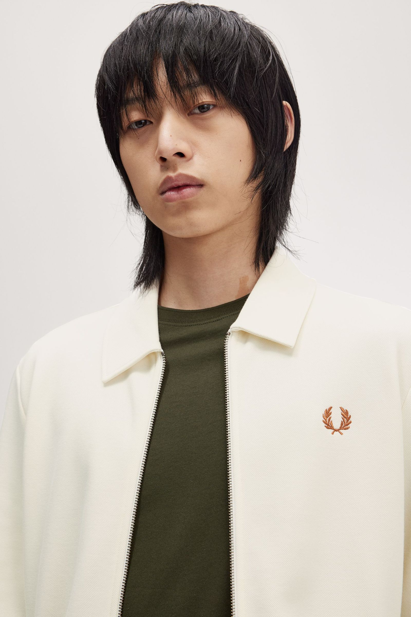 FP Zip Through Fleeceback Sweat Fred Perry - Ecru