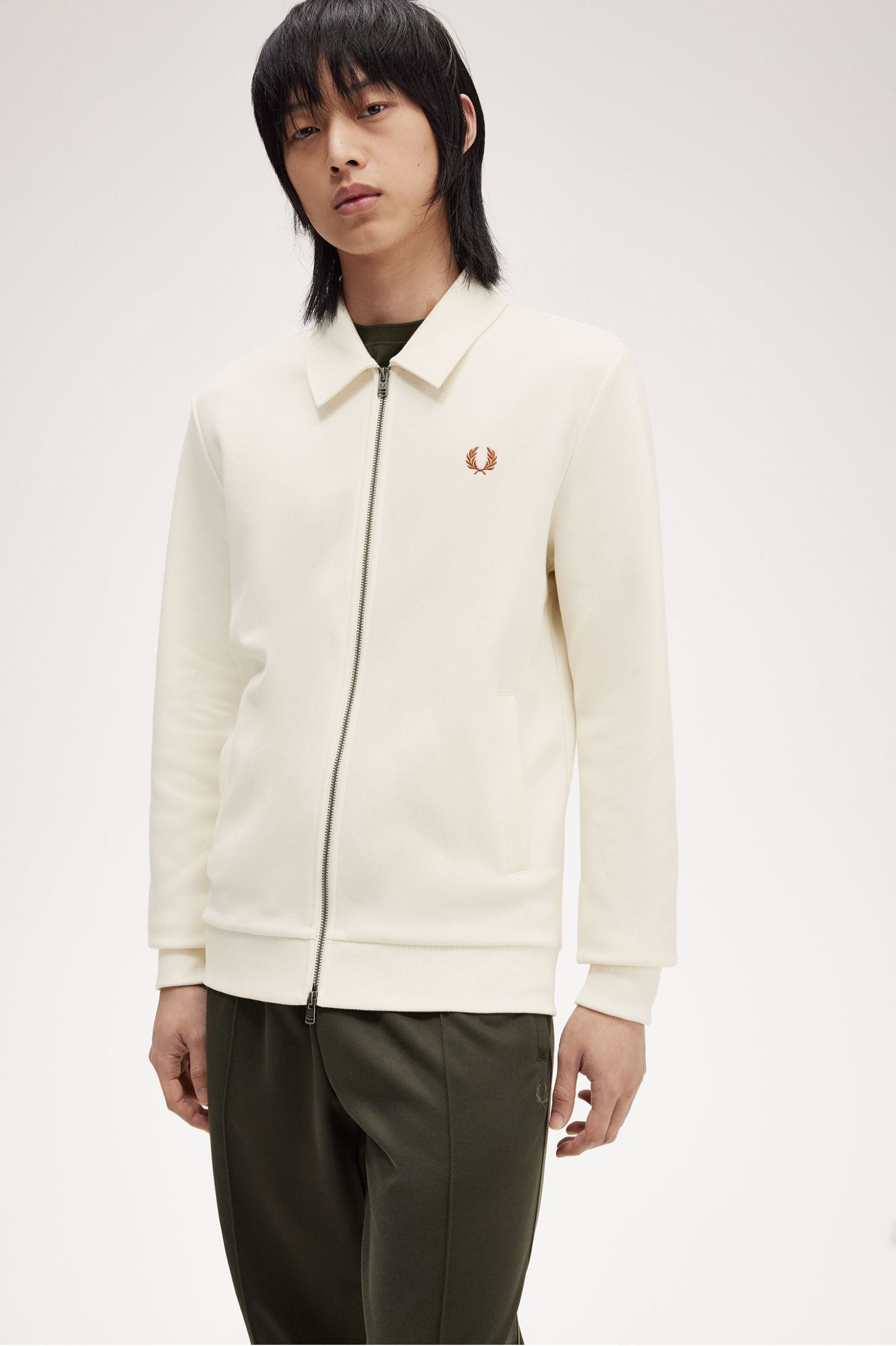 FP Zip Through Fleeceback Sweat Fred Perry - Ecru