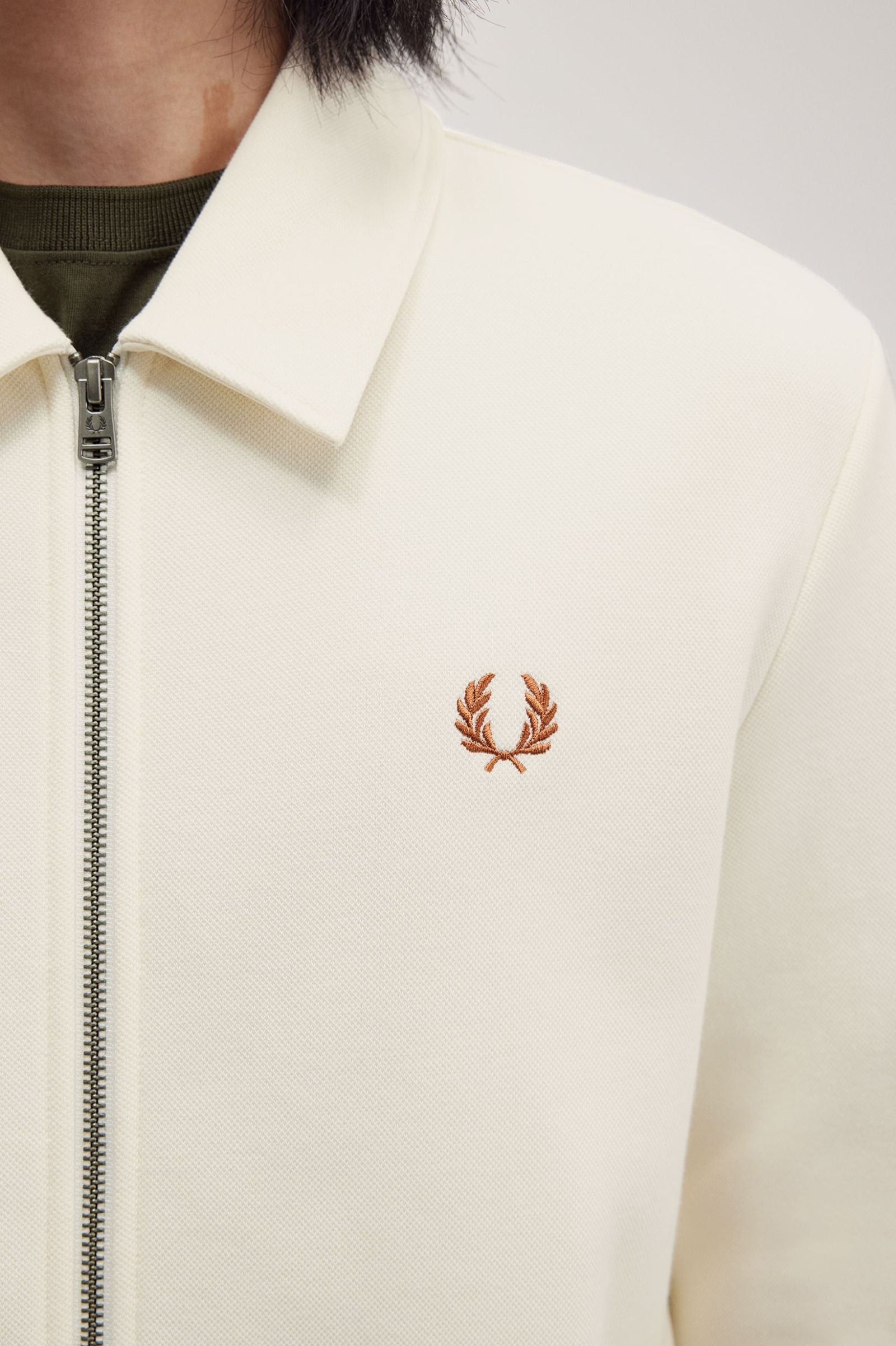 FP Zip Through Fleeceback Sweat Fred Perry - Ecru