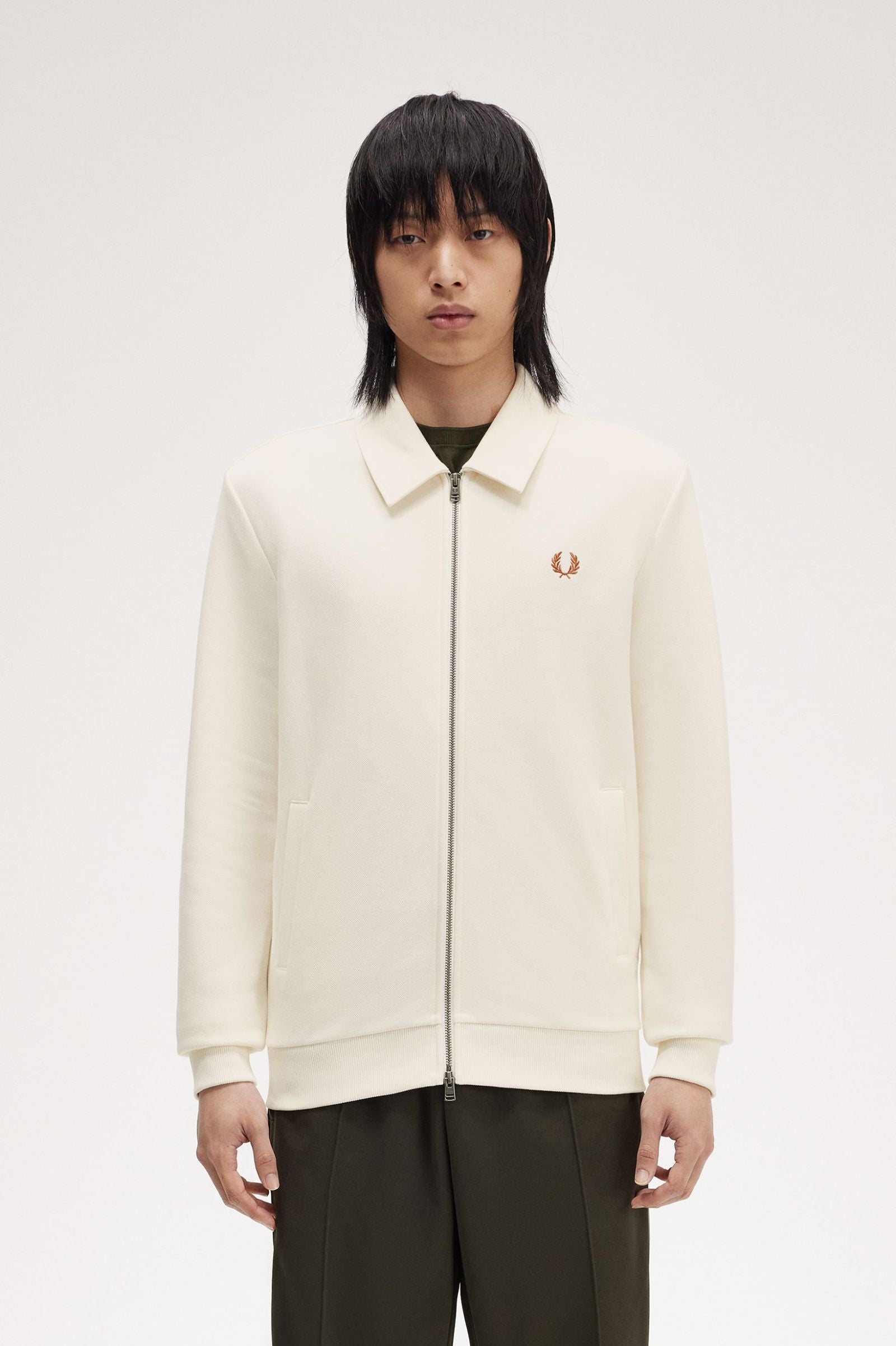 FP Zip Through Fleeceback Sweat Fred Perry - Ecru