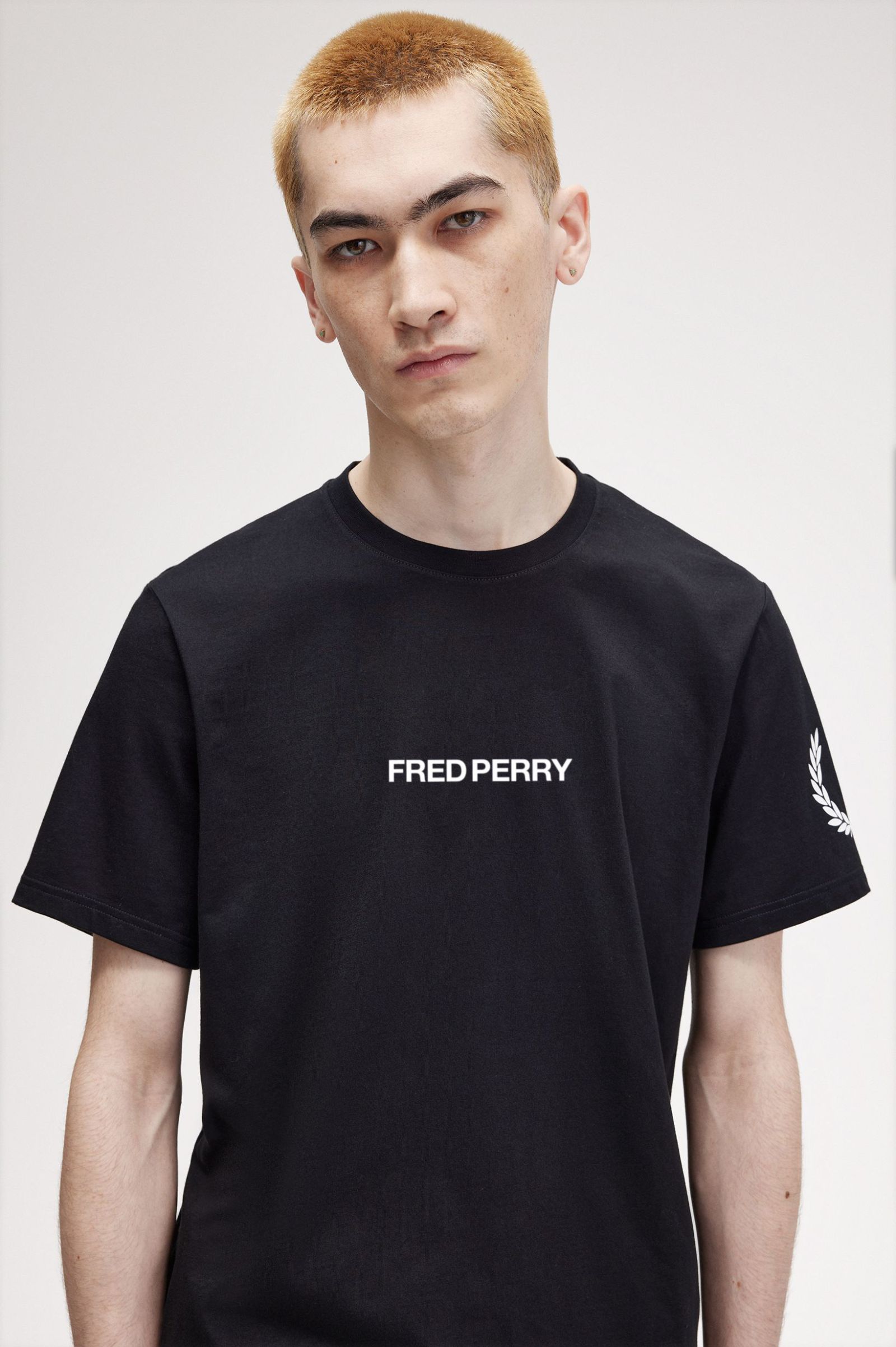 FP Double Branded Graphic T-Shirt Fred Perry - Black