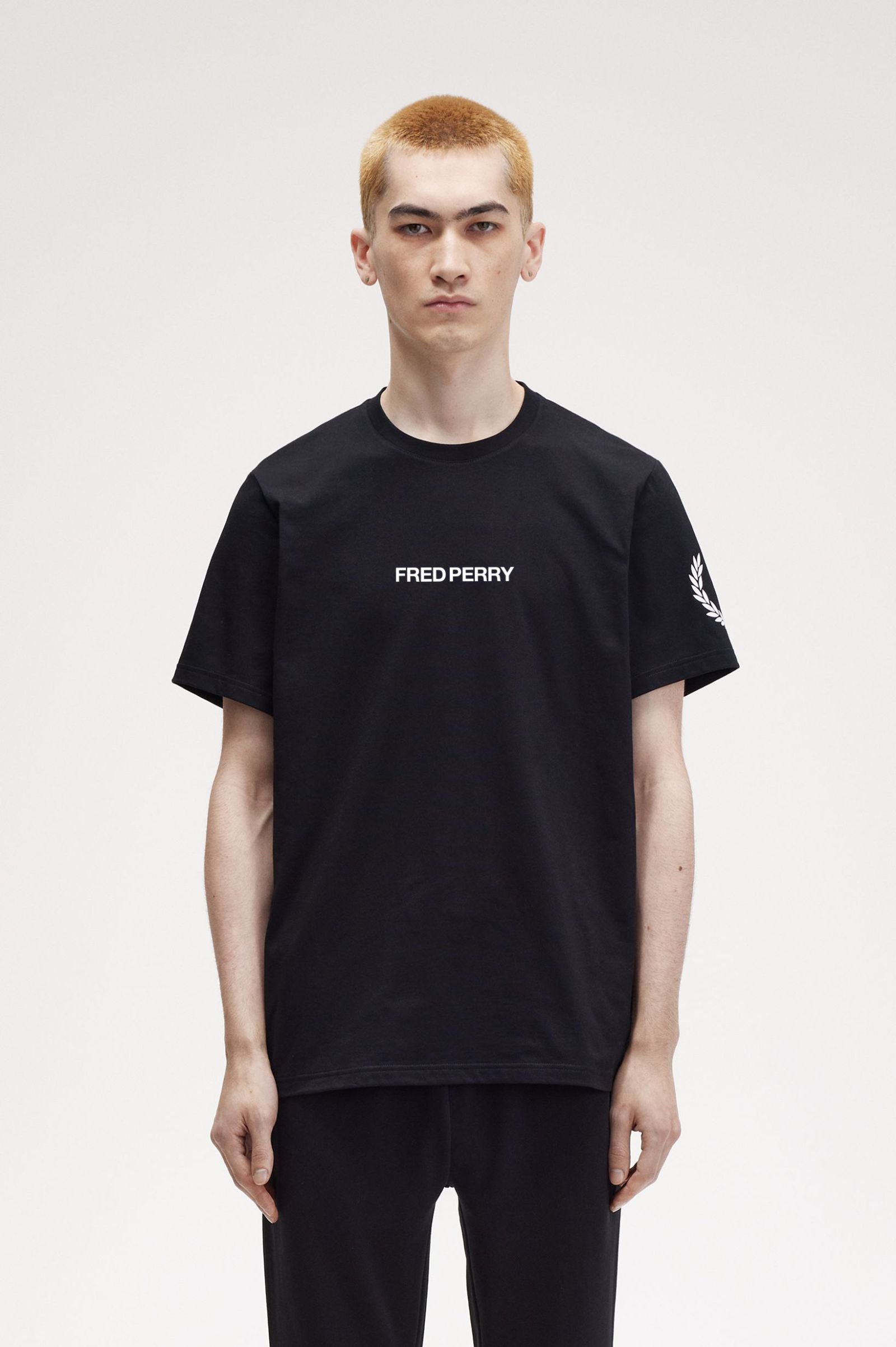 FP Double Branded Graphic T-Shirt Fred Perry - Black