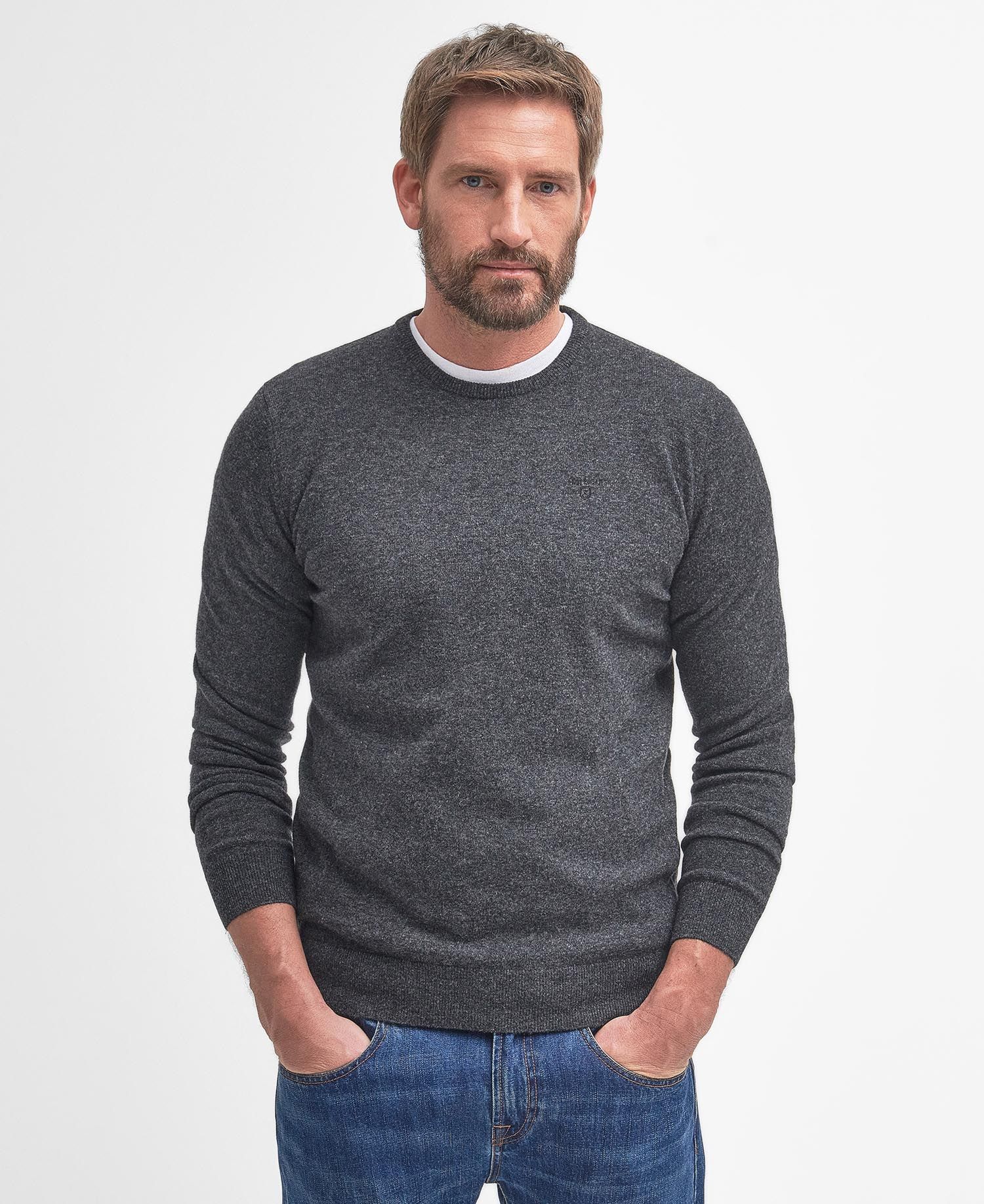 Essential L/Wool Crew Neck Fw24 Knitwear -  Charcoal