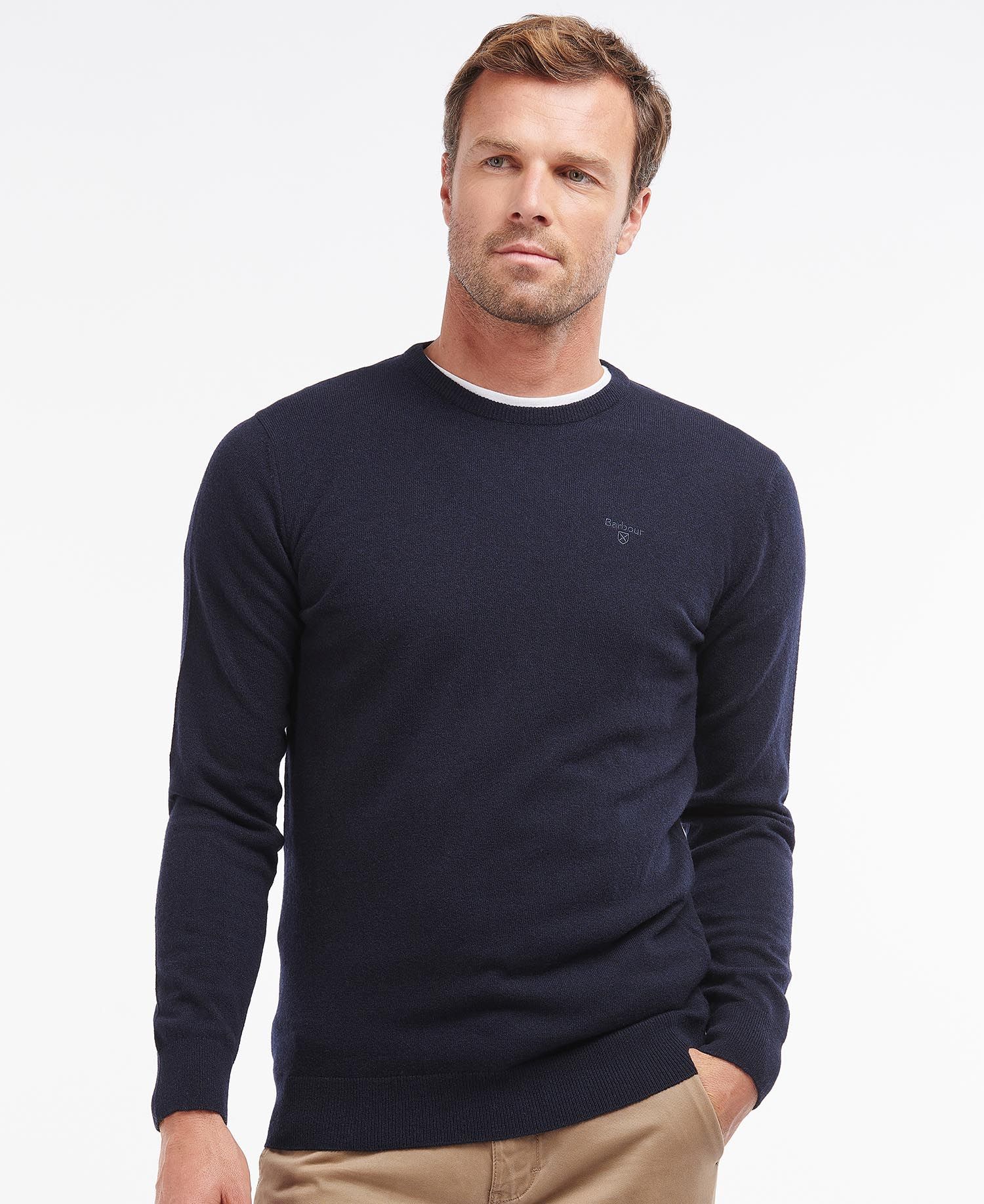 Essential L/Wool Crew Neck Fw24 Knitwear -  Dark Navy