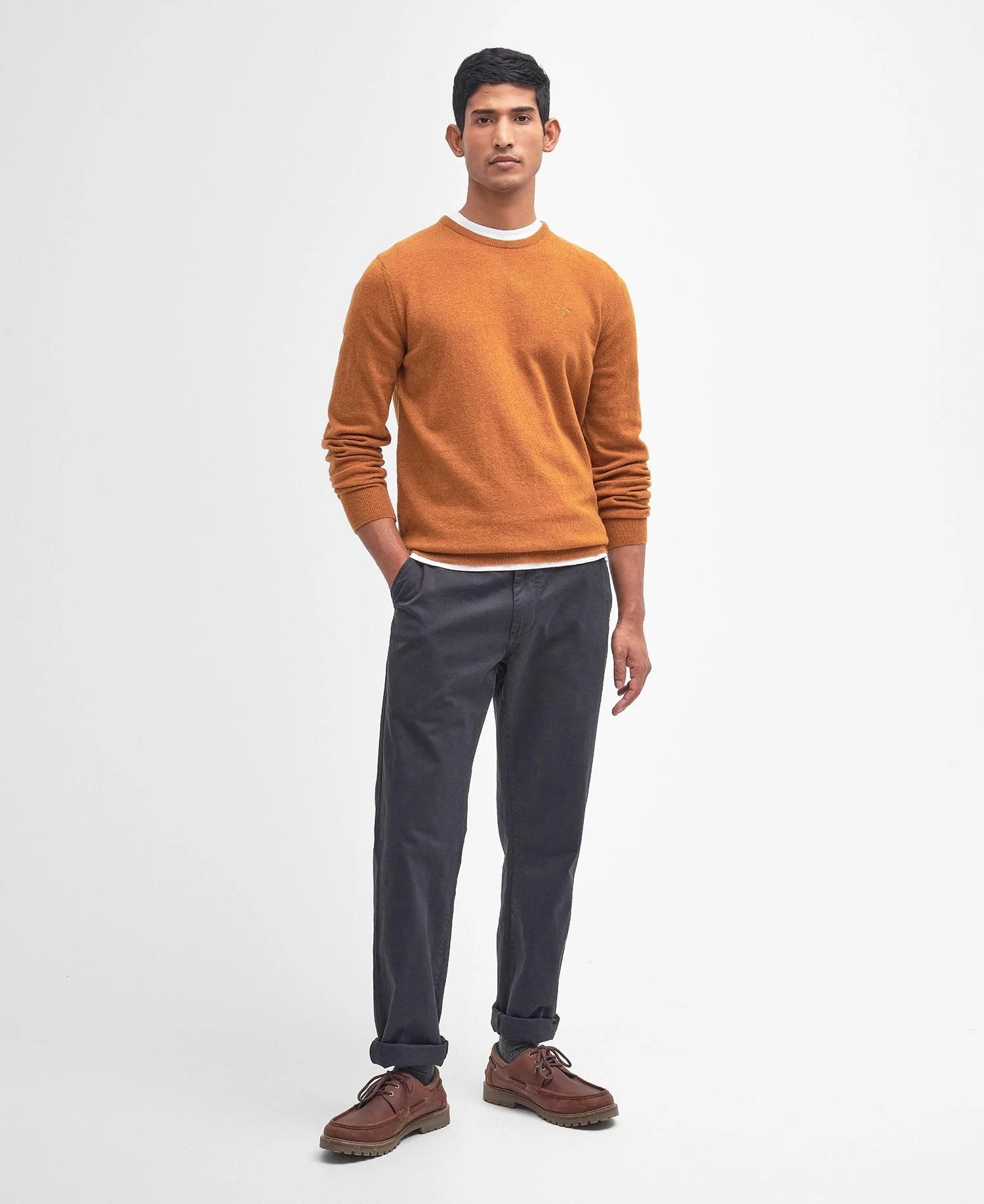 Essential L/Wool Crew Neck Fw24 Knitwear -  Dark Copper