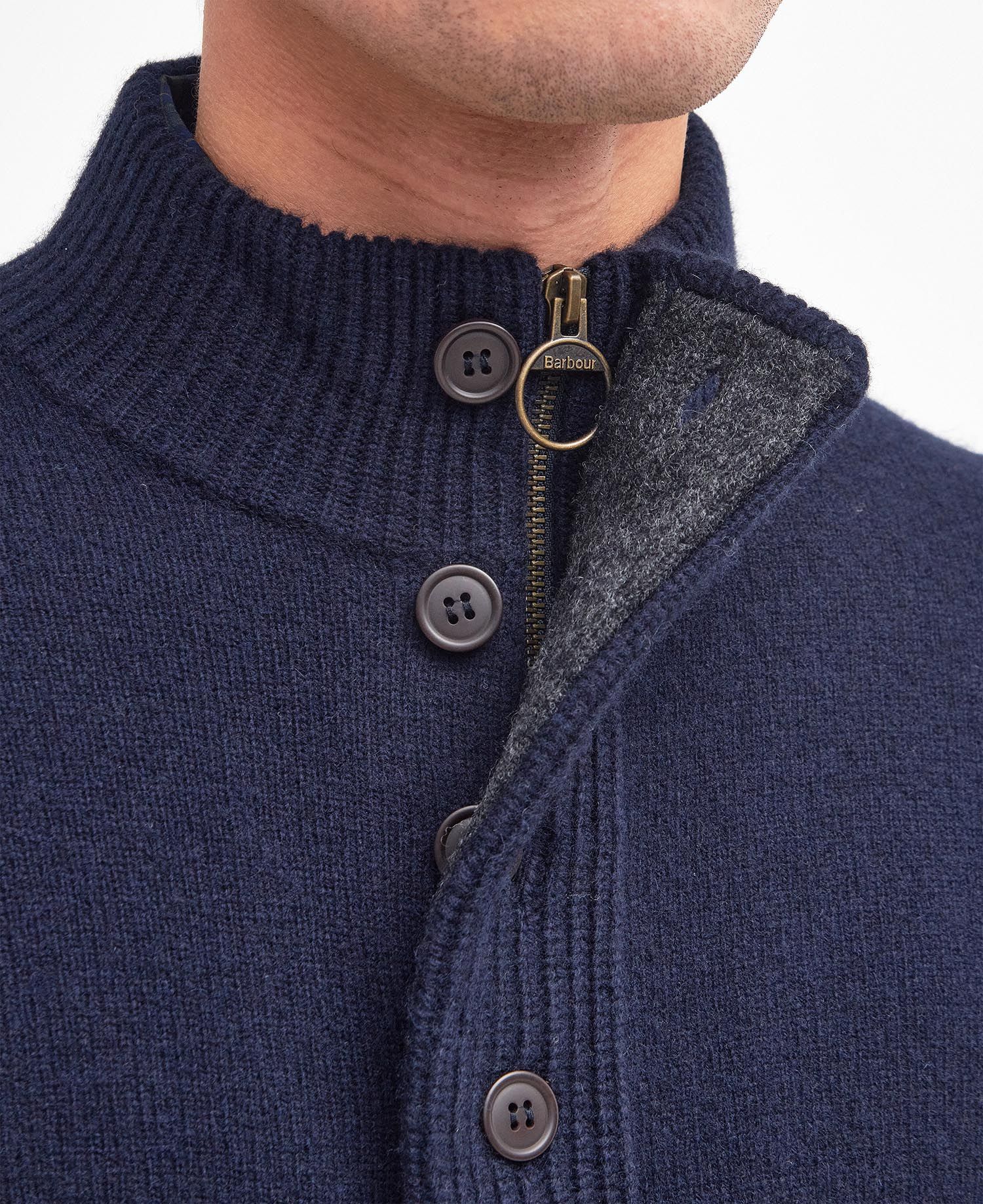 Essential Patch Half Zip Fw24 Barbour Knitwear - Navy