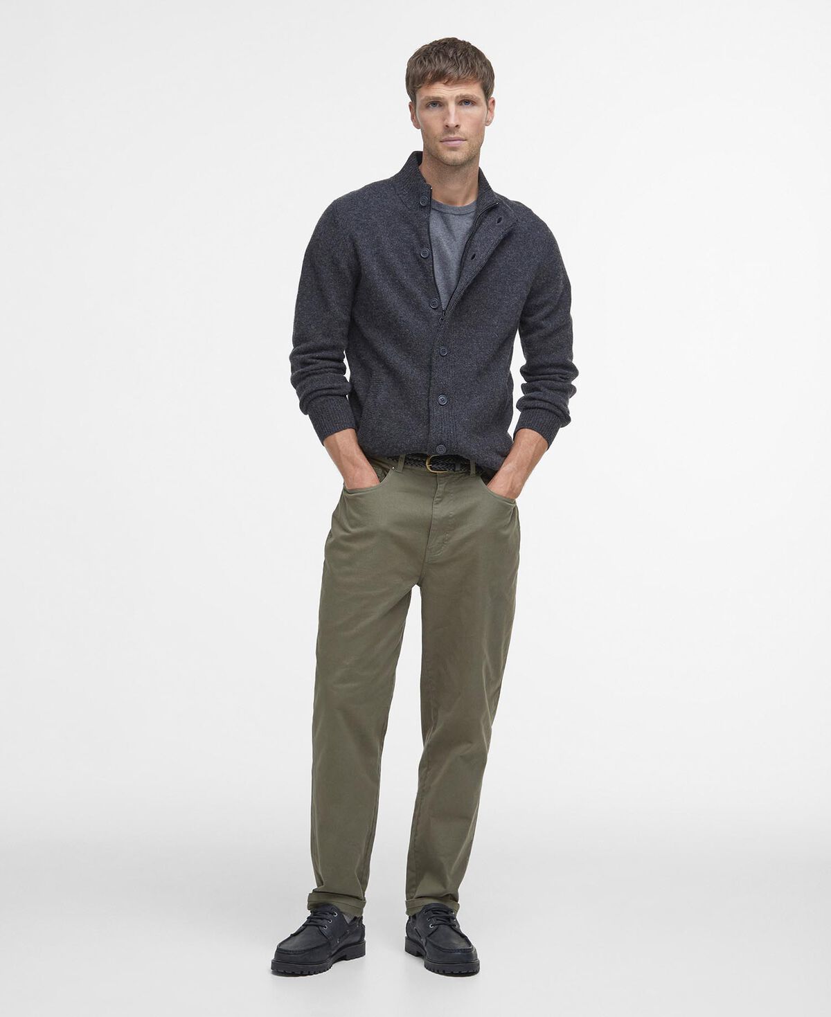 Barbour – Essential Patch Zip Through – Charcoal Marl