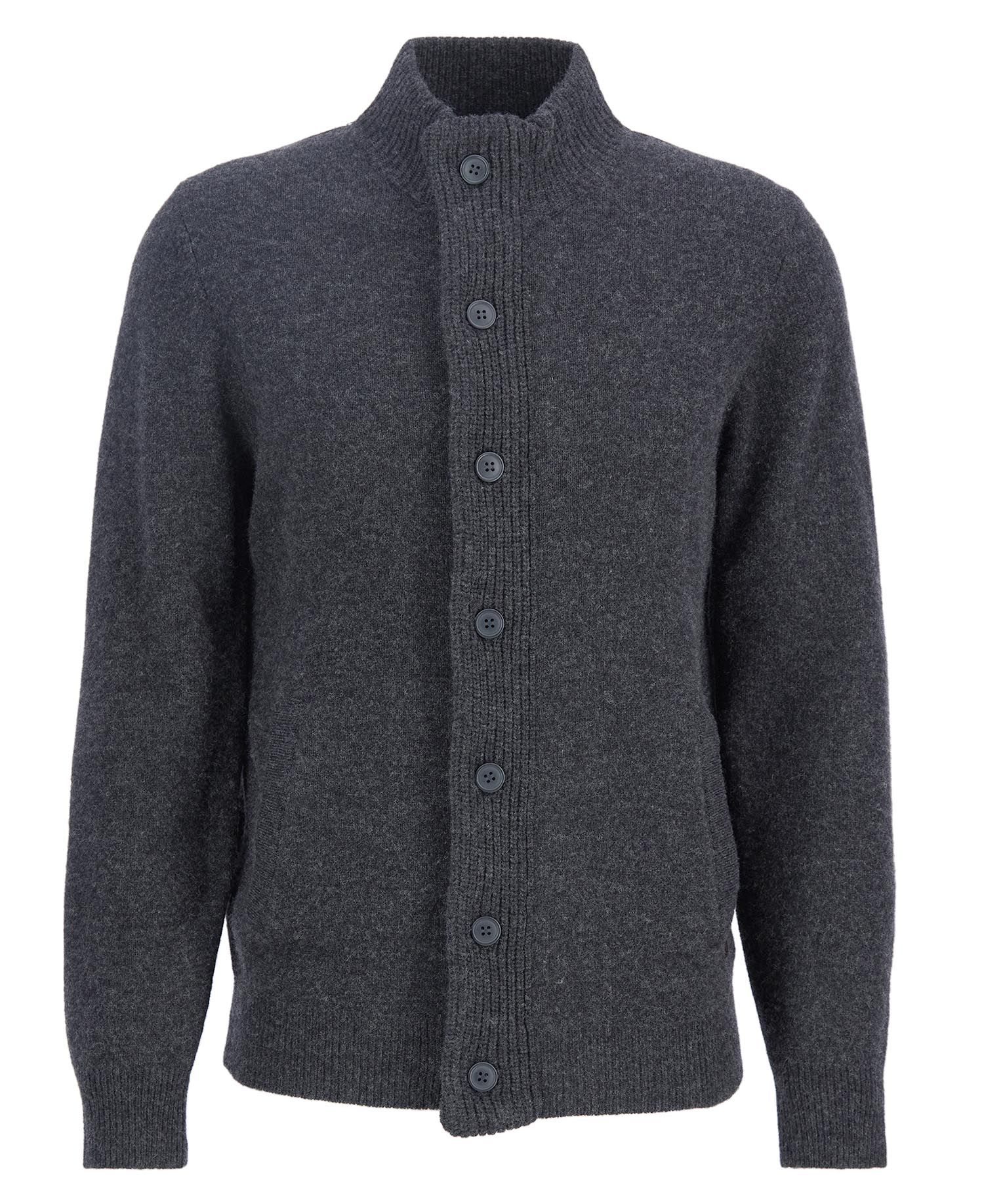 Essential Patch Zip Through Fw24 Knitwear Barbour - Charcoal Marl