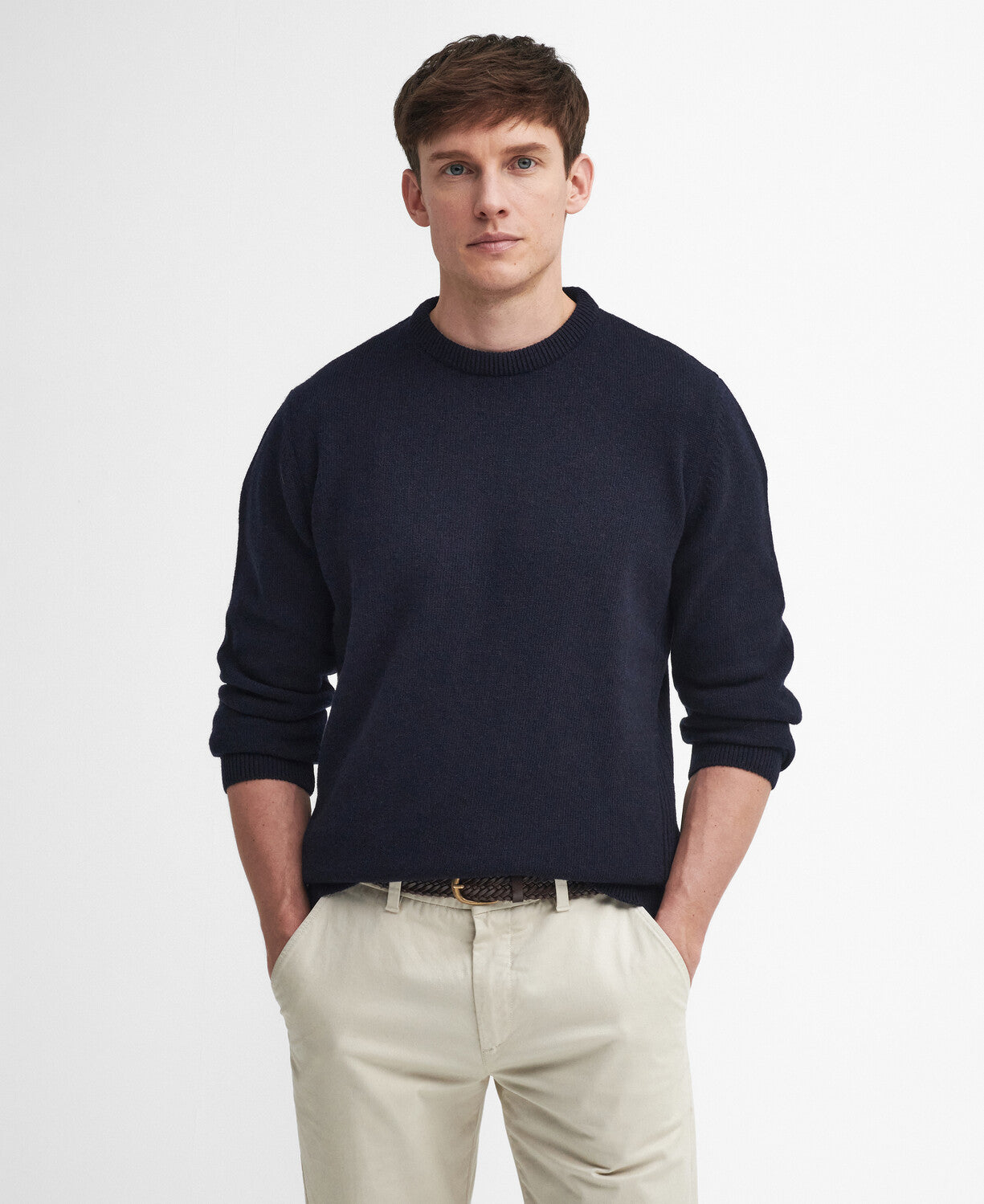 Holden Crew Neck Sweater Fw24 Barbour Knitwear - Navy