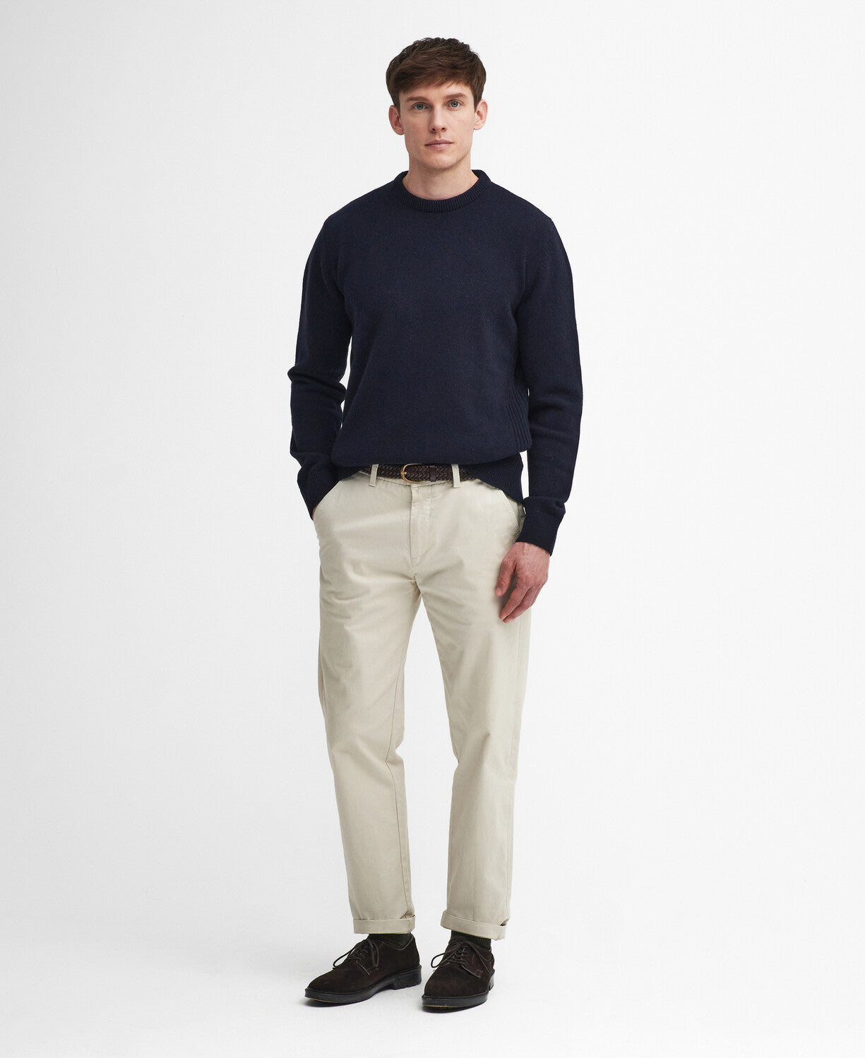 Holden Crew Neck Sweater Fw24 Barbour Knitwear - Navy