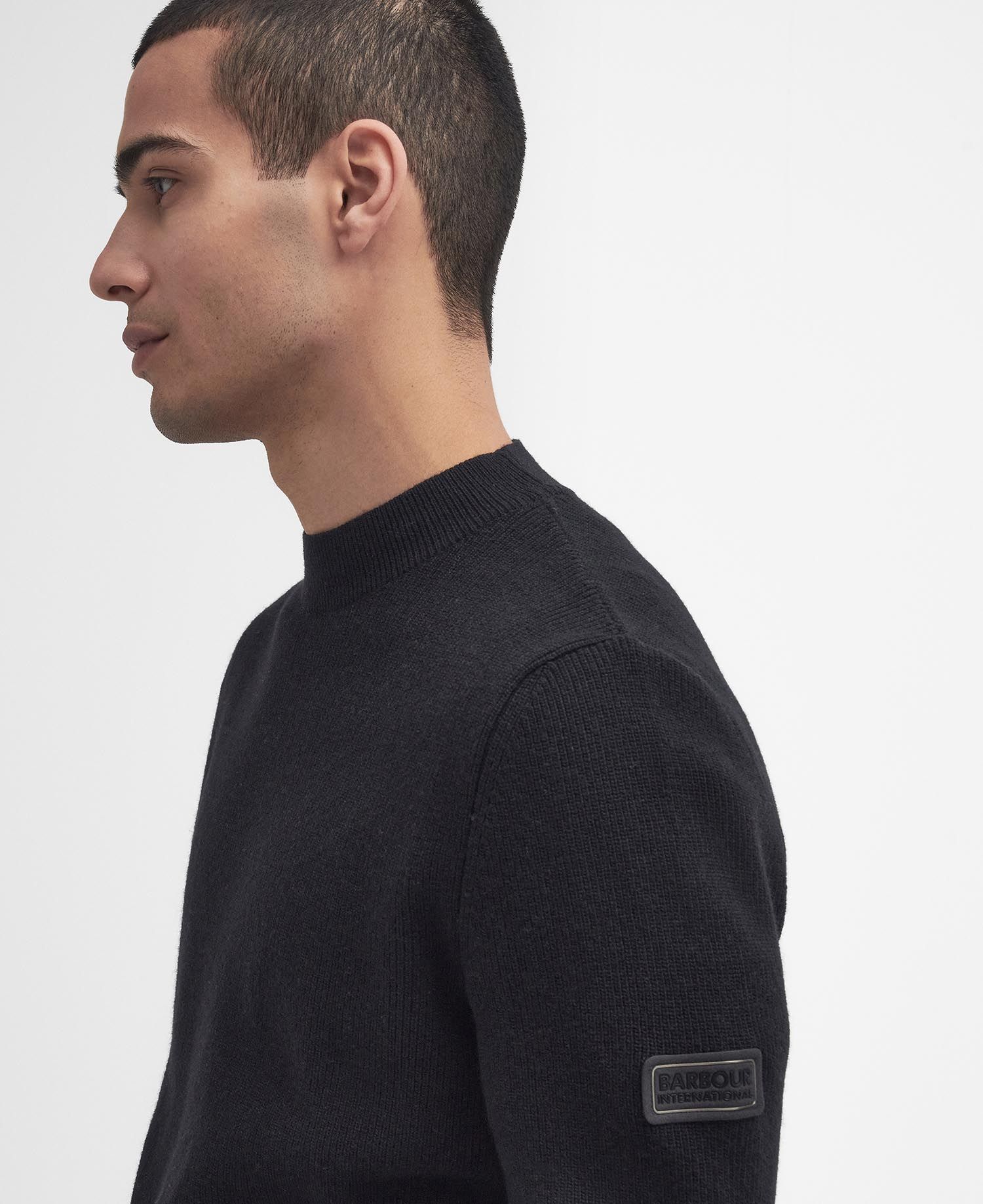 Crawley Crew Neck Jumper Fw24 Barbour International - Black