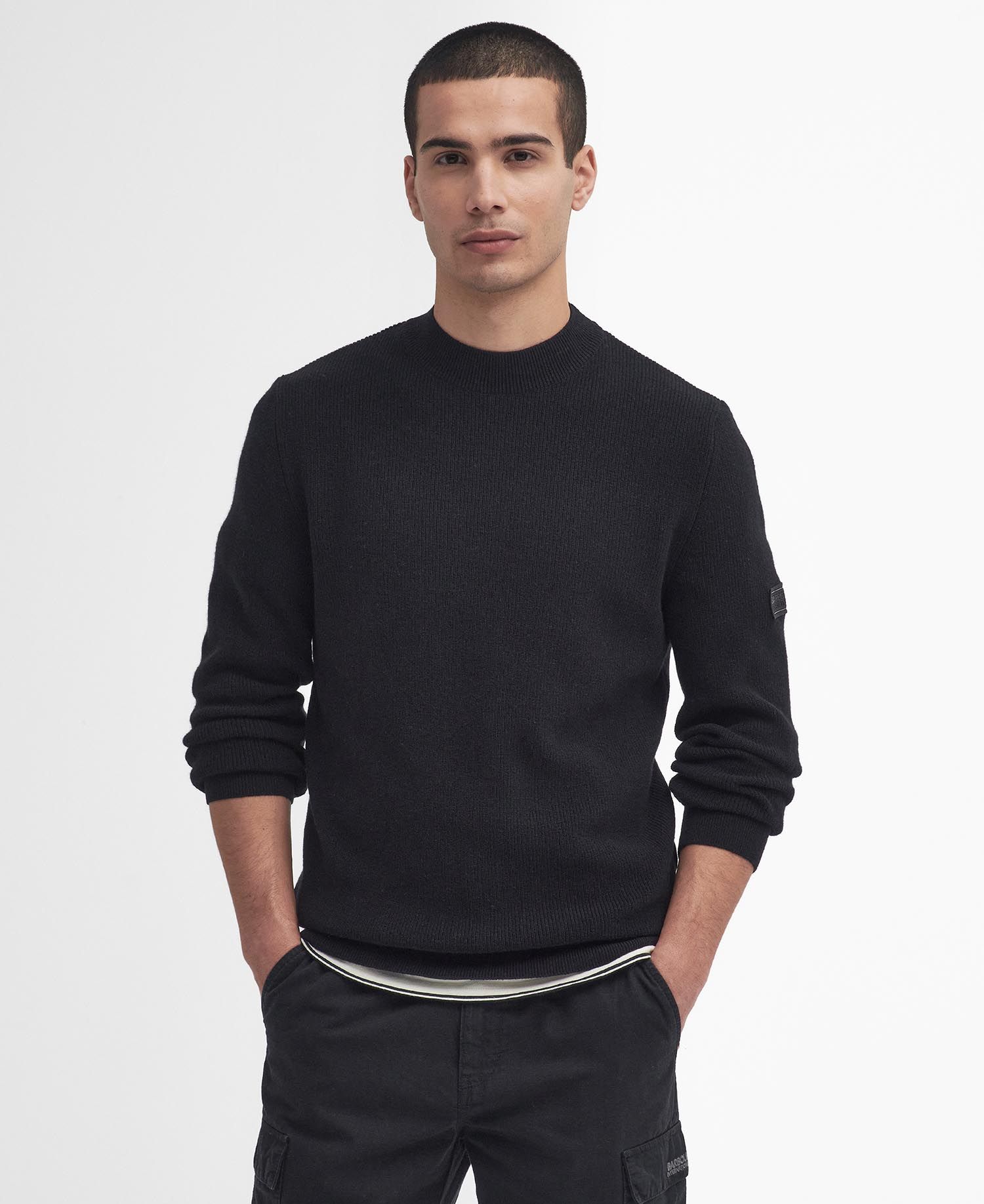 Crawley Crew Neck Jumper Fw24 Barbour International - Black