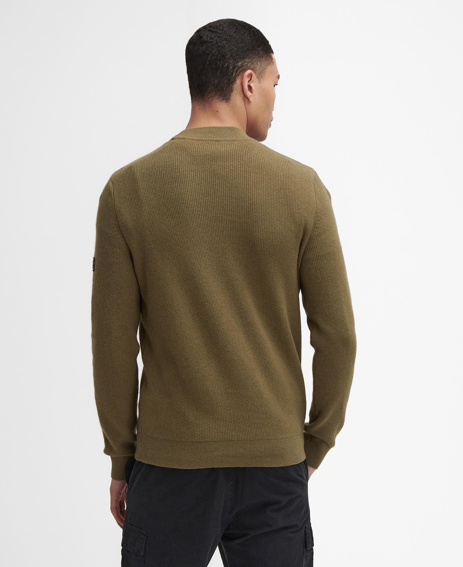 Crawley Crew Neck Jumper Fw24 Barbour International - Olive