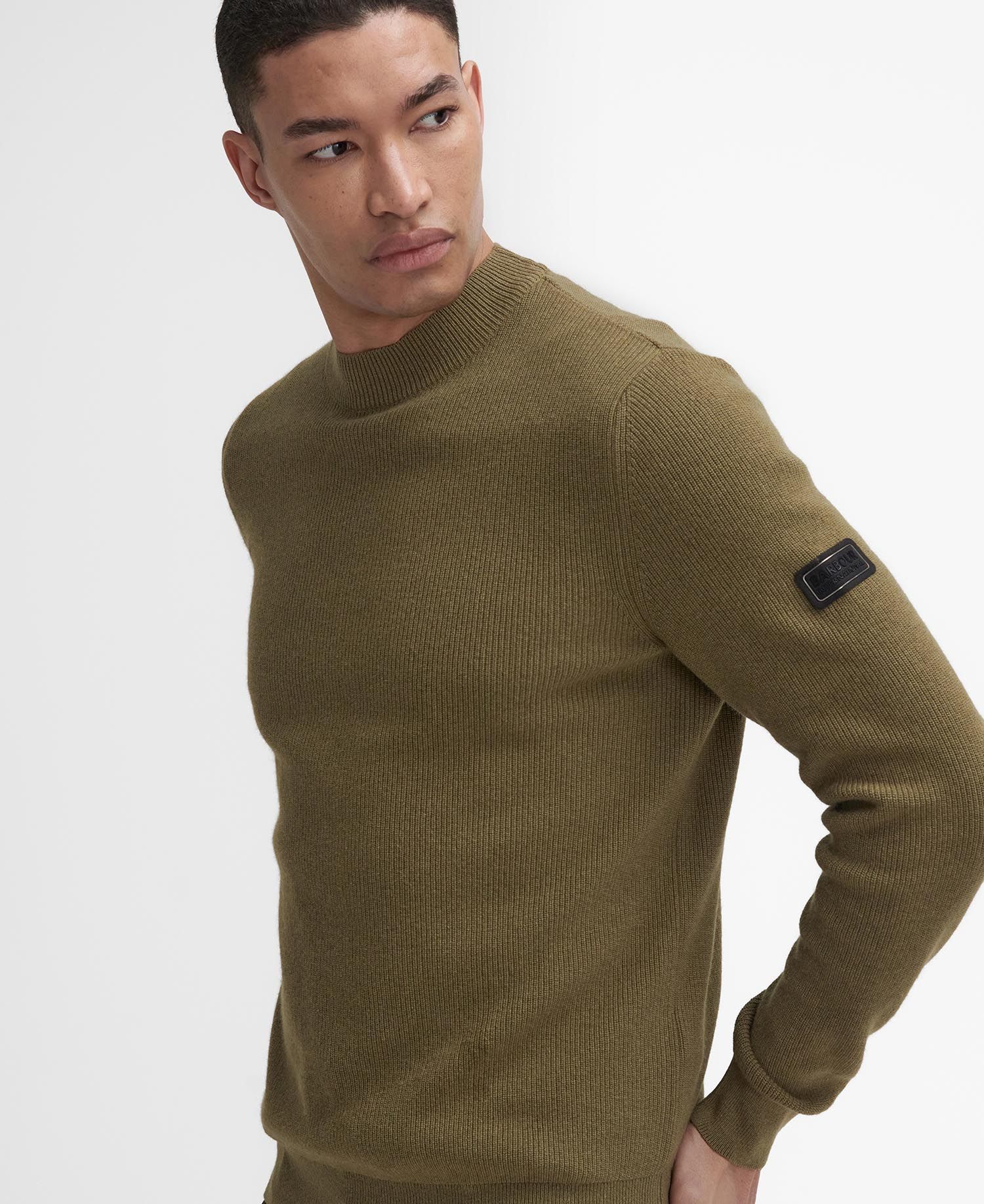 Crawley Crew Neck Jumper Fw24 Barbour International - Olive