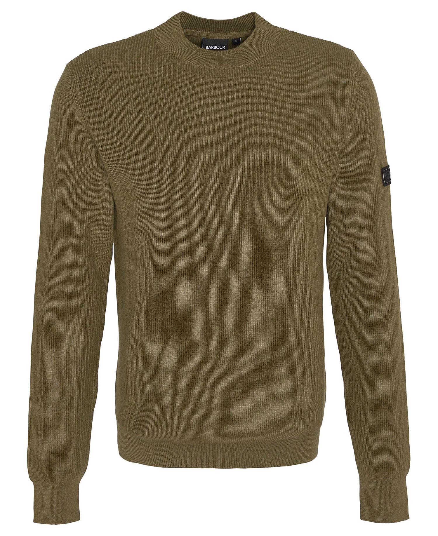 Crawley Crew Neck Jumper Fw24 Barbour International - Olive