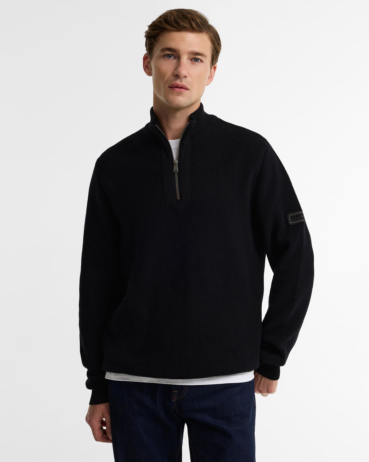 Barbour International – Crawley Funnel Neck Jumper – Black