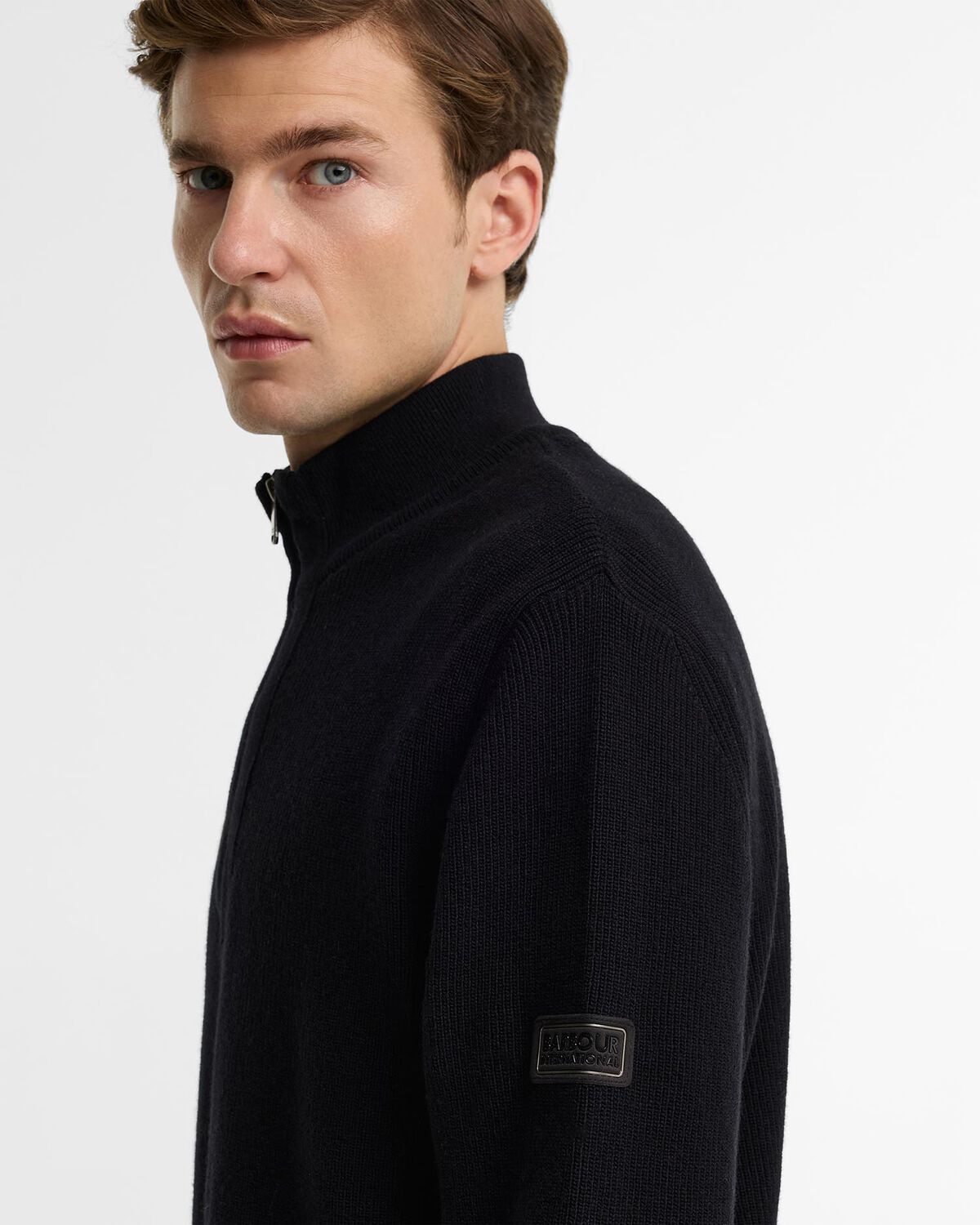 Barbour International – Crawley Funnel Neck Jumper – Black