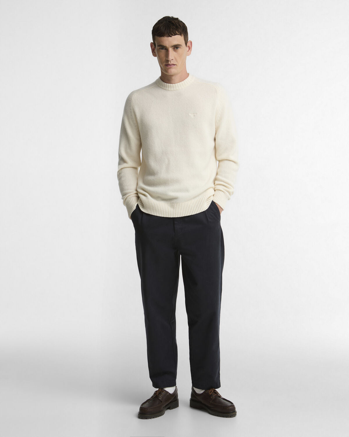 Barbour – Newtown Crew Neck Sweater – Antique White