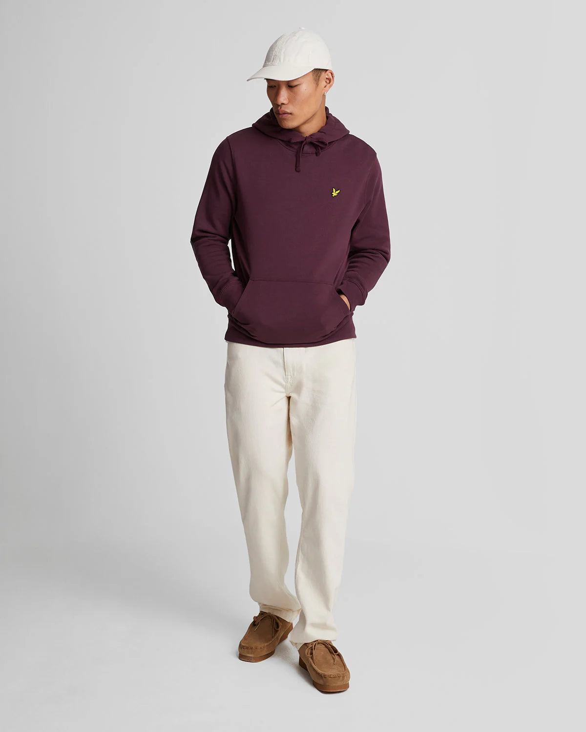 Brushed Back Hoodie Sweatshirt Lyle & Scott - Burgundy