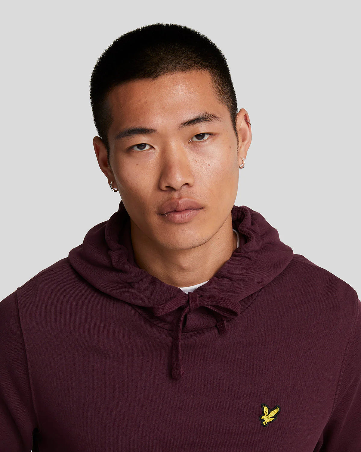 Brushed Back Hoodie Sweatshirt Lyle & Scott - Burgundy