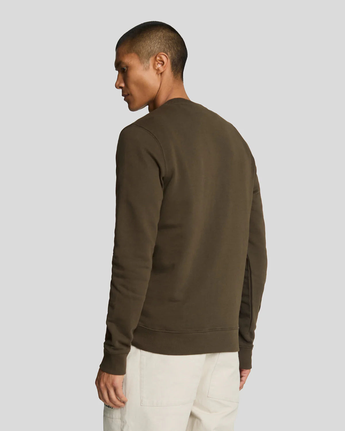 Brushed Back Crew Neck Sweatshirt Lyle & Scott - Olive