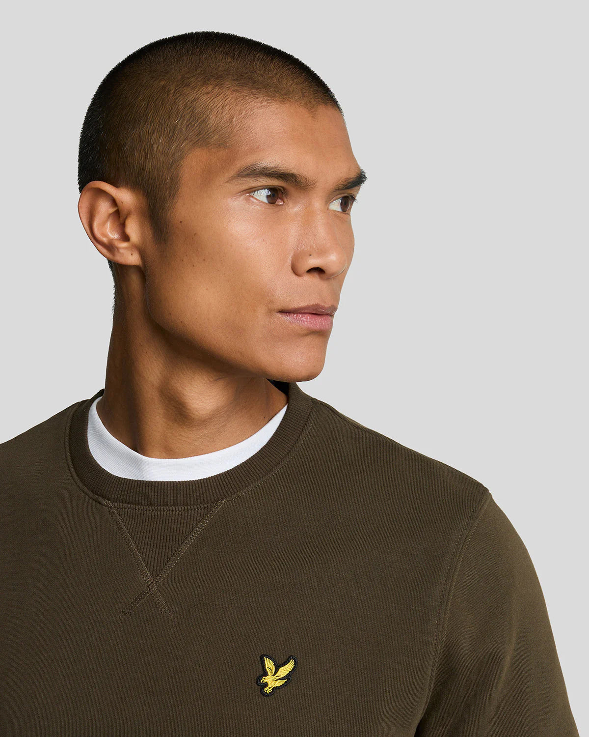 Brushed Back Crew Neck Sweatshirt Lyle & Scott - Olive