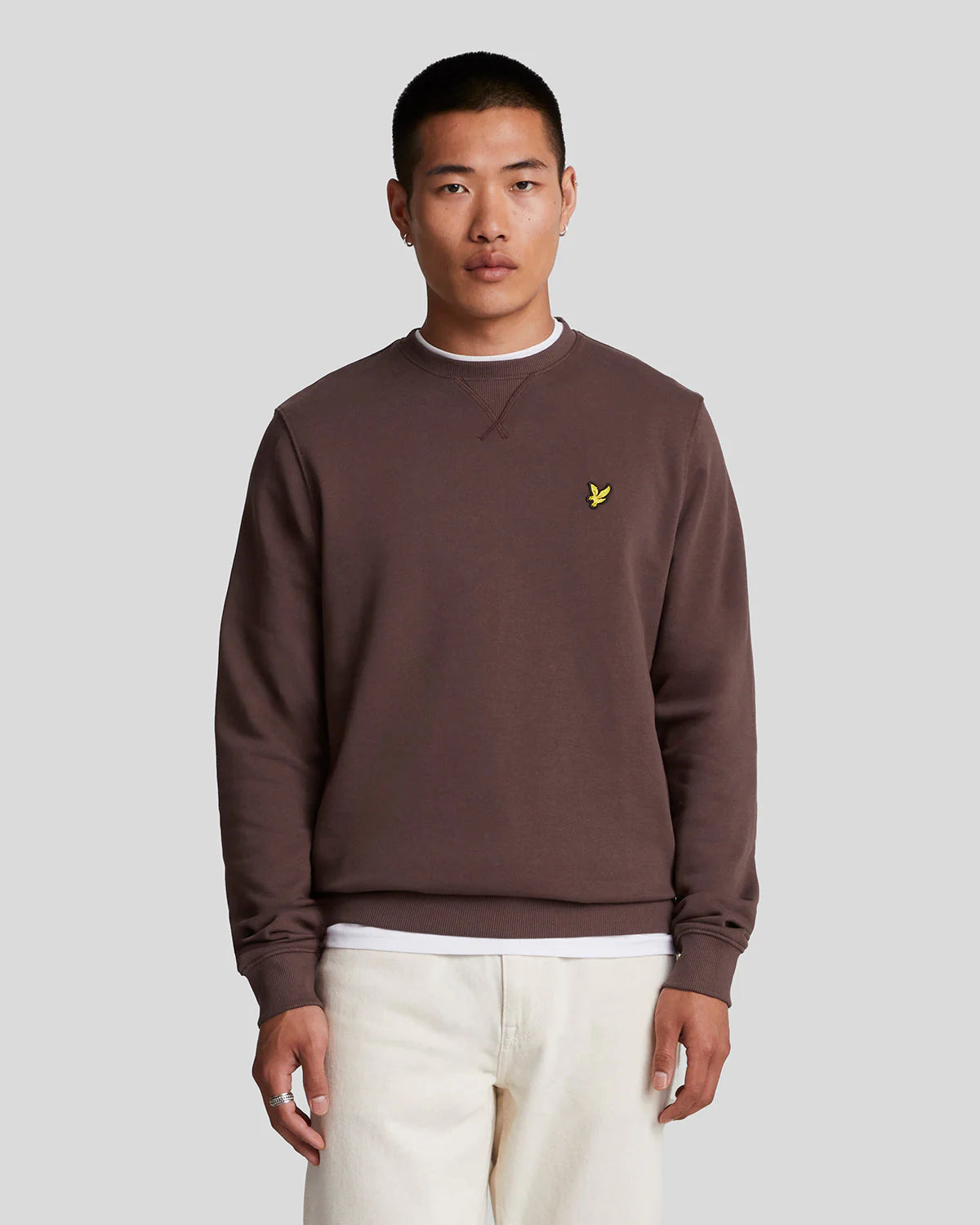 Brushed Back Crew Neck Sweatshirt Lyle & Scott - Deep Mahogany