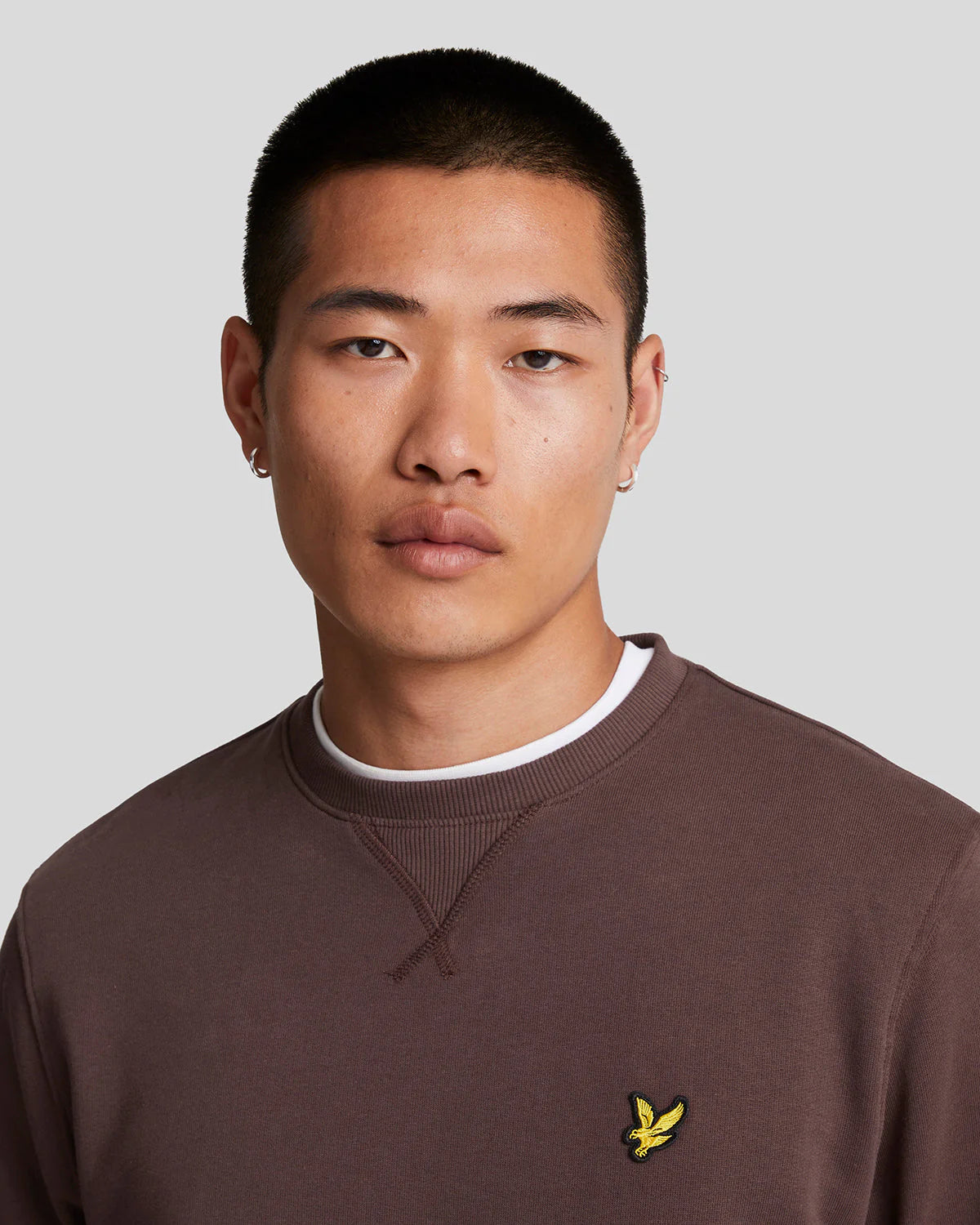 Brushed Back Crew Neck Sweatshirt Lyle & Scott - Deep Mahogany