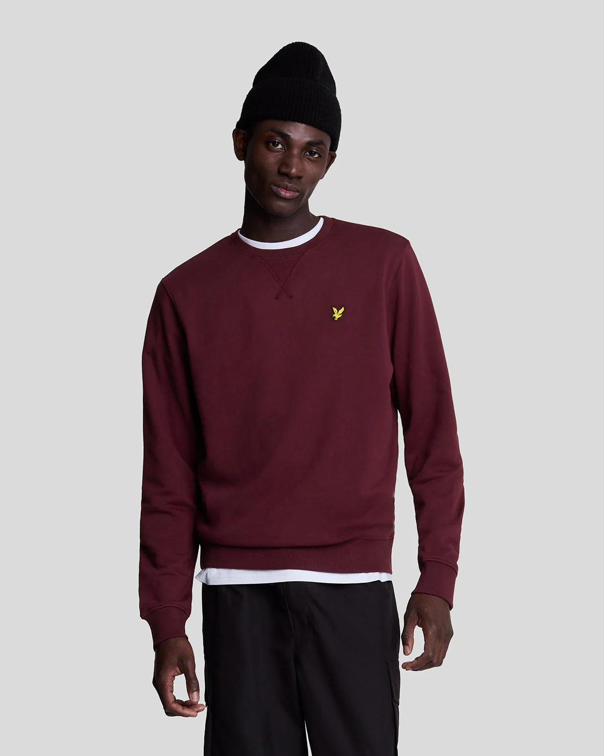 Brushed Back Crew Neck Sweatshirt Lyle & Scott - Burgundy